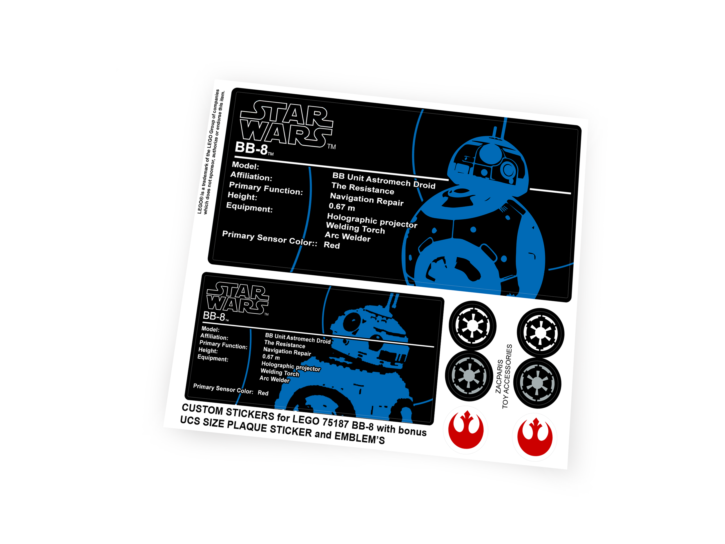 Lego 75187 BB-8 stickers (Copy)