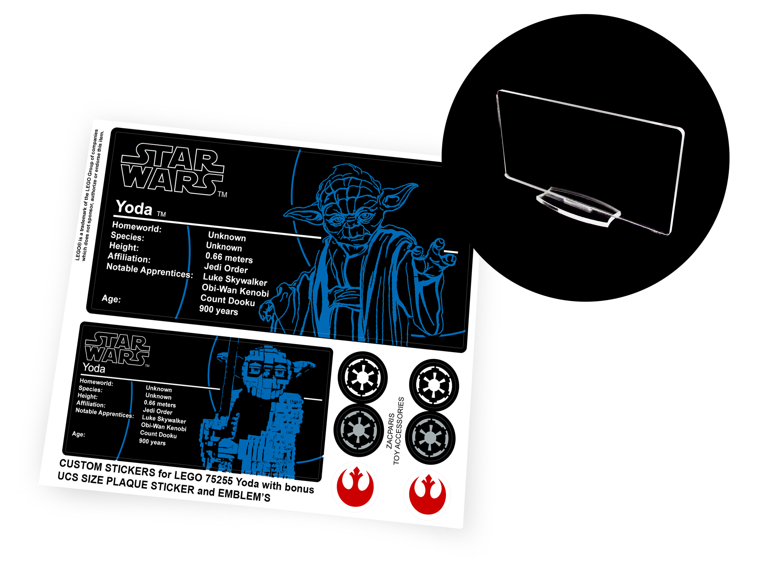 Lego 75255 Yoda sticker