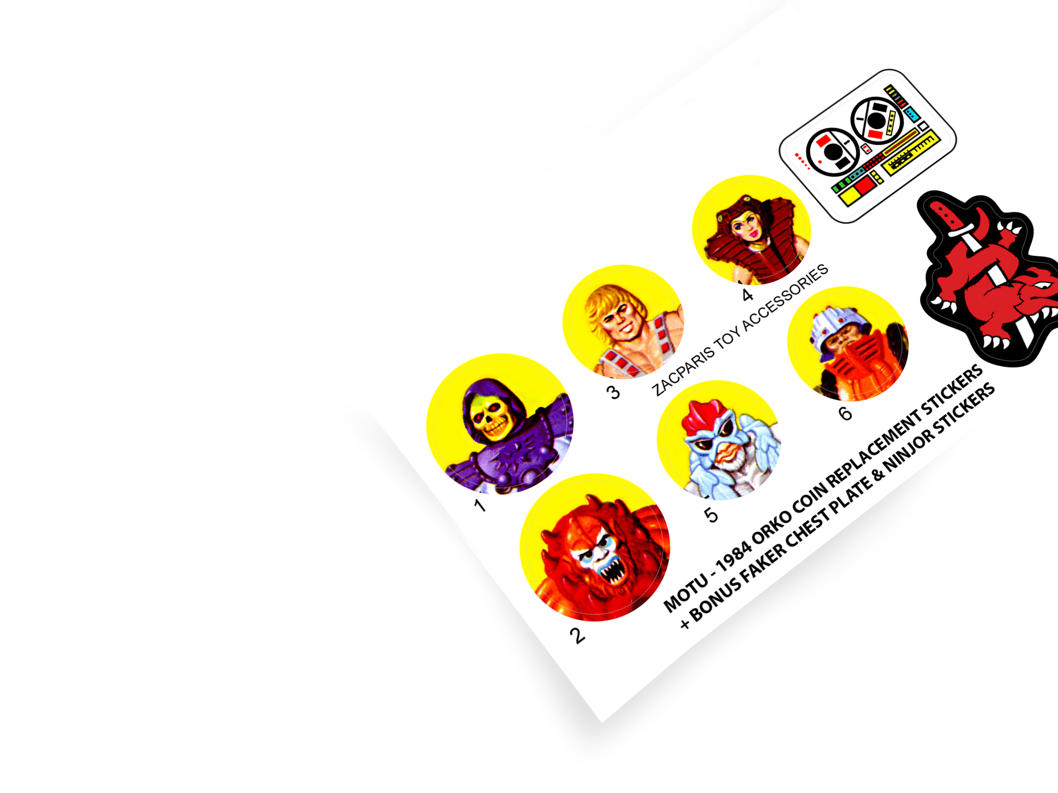 MOTU He-man Masters of the universe ORKO tokens stickers