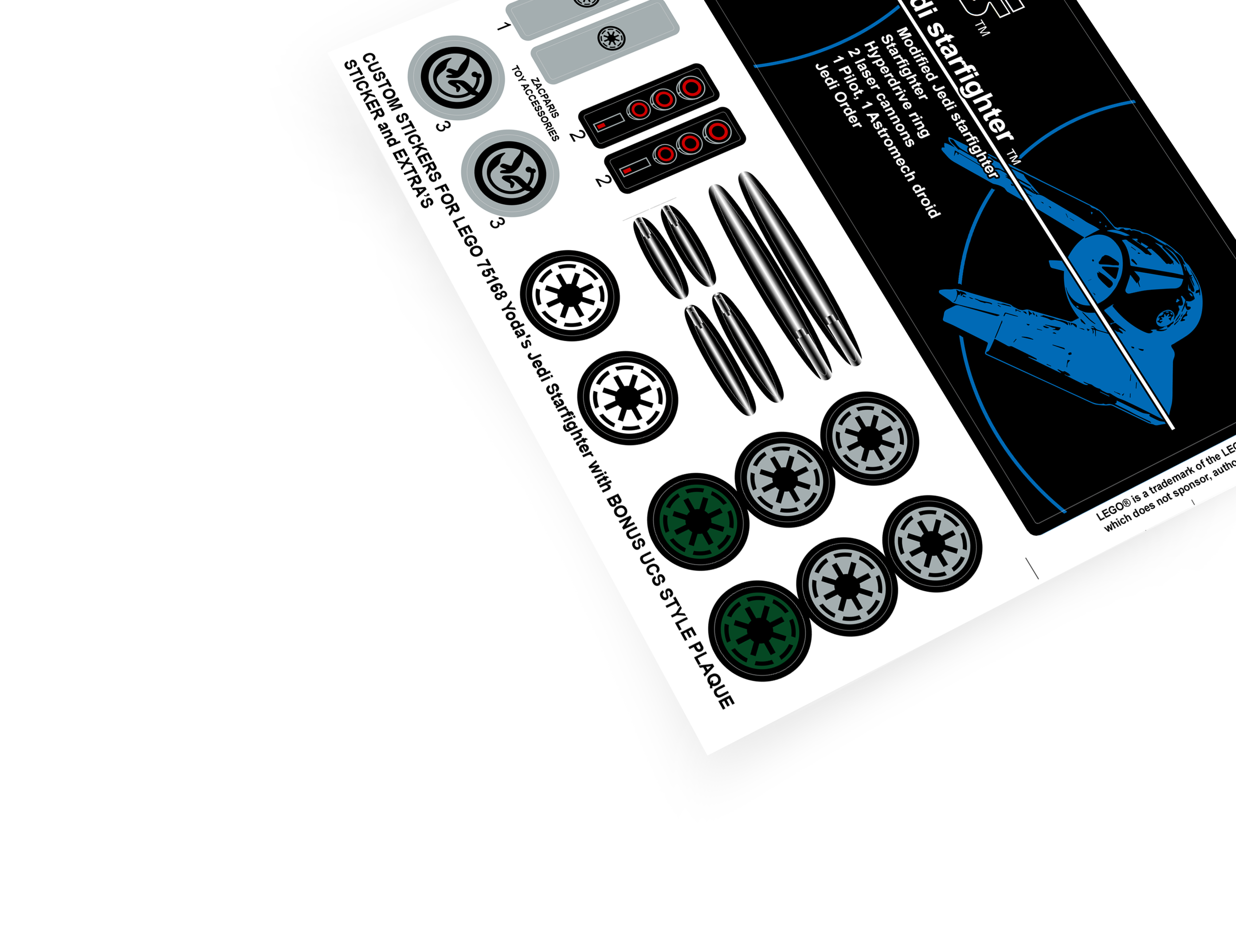 Lego 75168 Yoda's Jedi Starfighter stickers