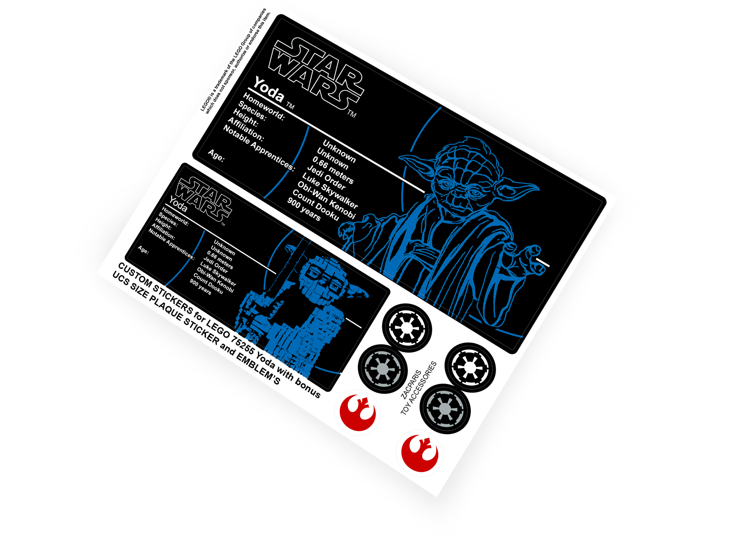 Lego 75255 Yoda sticker