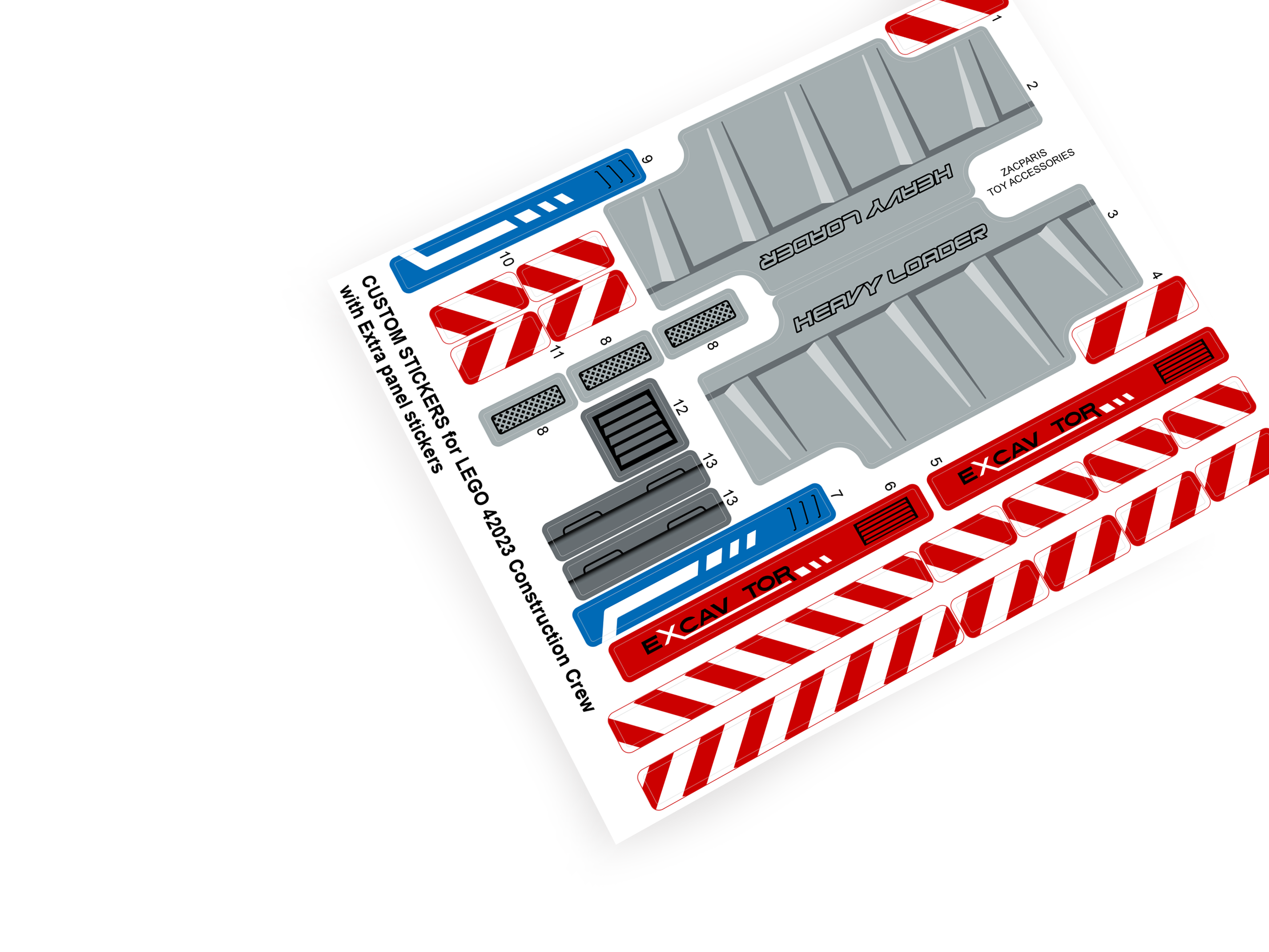 Lego 42023 Construction Crew stickers