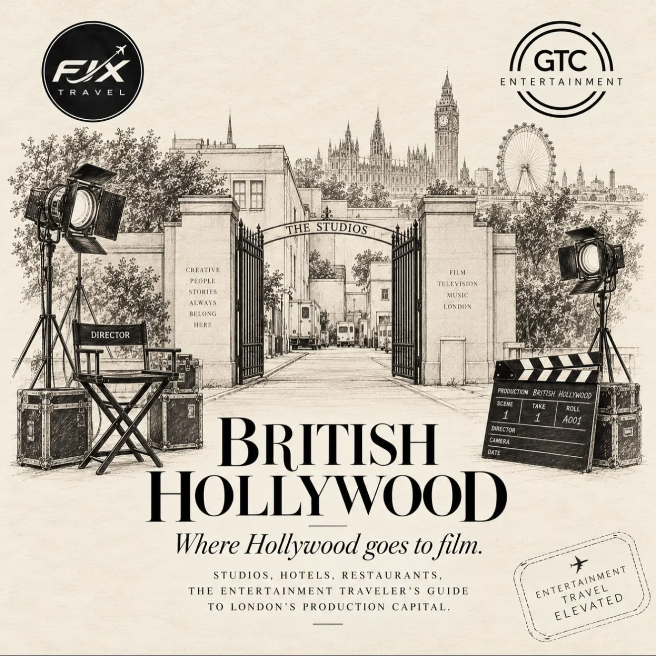 LIGHTS. CAMERA. LONDON. 🇬🇧🎬

Same business. Better tea. ☕️

When the call sheet says London, FJX Travel &times; GTC Entertainment handles the rest. 

Flights, hotels, cars, talent, crew, VIP services and the inevitable 2 AM change of plans.

From 
