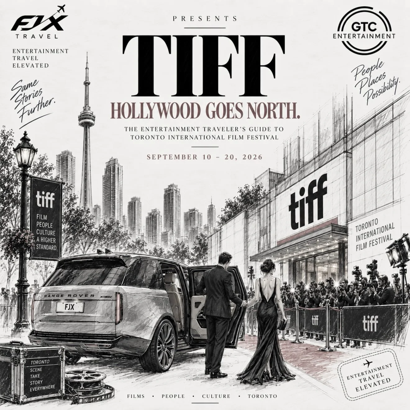 Hollywood goes north. 

Tomorrow, the industry arrives in Toronto.

Premieres. Press. Meetings. Dinners. After-parties. And inevitably, a few last-minute changes.

For TIFF, we put together the FJX guide to doing Toronto the way the entertainment ind