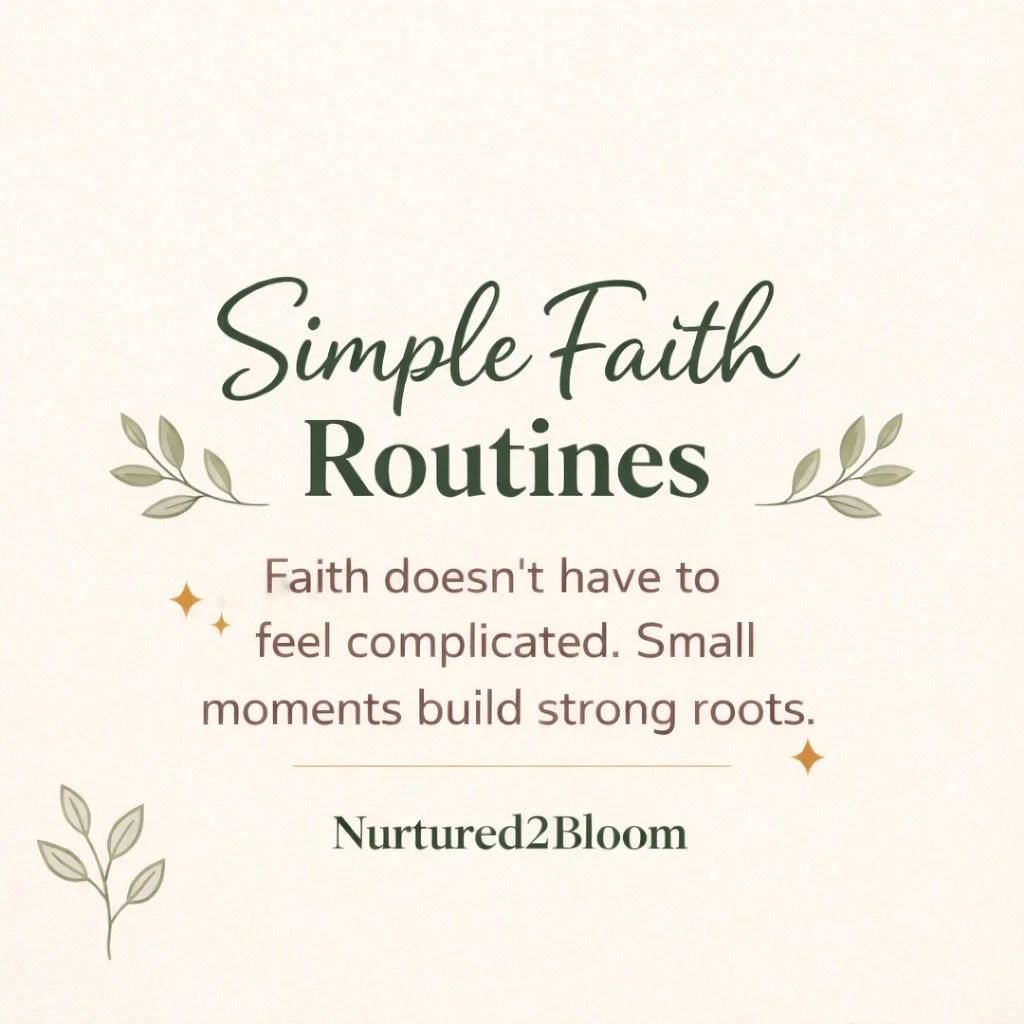 Simple faith routines shape strong roots. 

A prayer at bedtime.
A scripture in the car.
A conversation at dinner.

Small moments. Eternal impact!🙏🏾

#FaithAtHome #ChristianParents #RaisingKingdomKids #FaithFilledFamily #Nurtured2Bloom