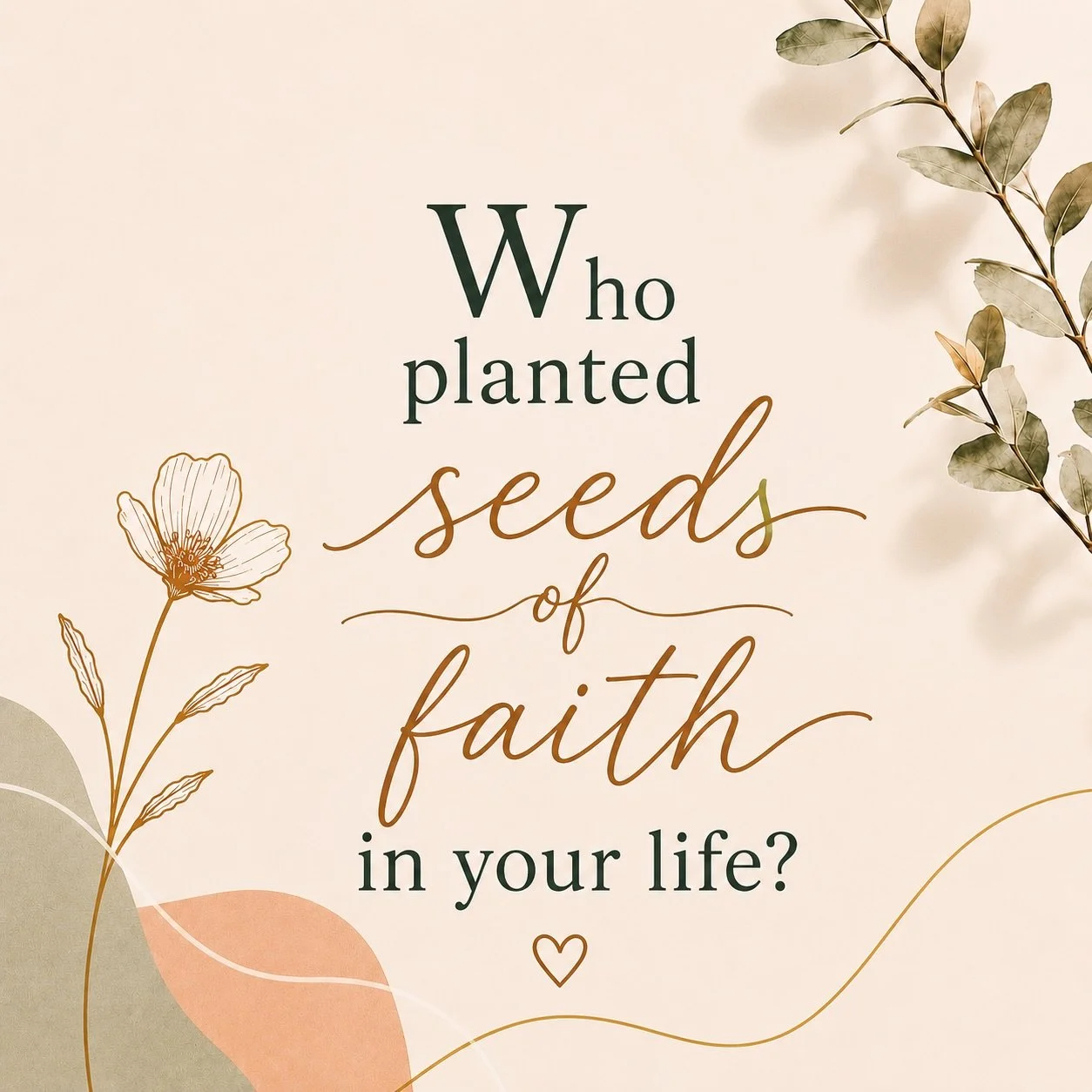 Who planted seeds of faith in your life? 🌱

Take a moment to thank God for the people who helped shape your faith journey. Their seeds are still blooming today by God&rsquo;s grace. 💚

Tell us in the comments below: Who planted the seeds of faith i