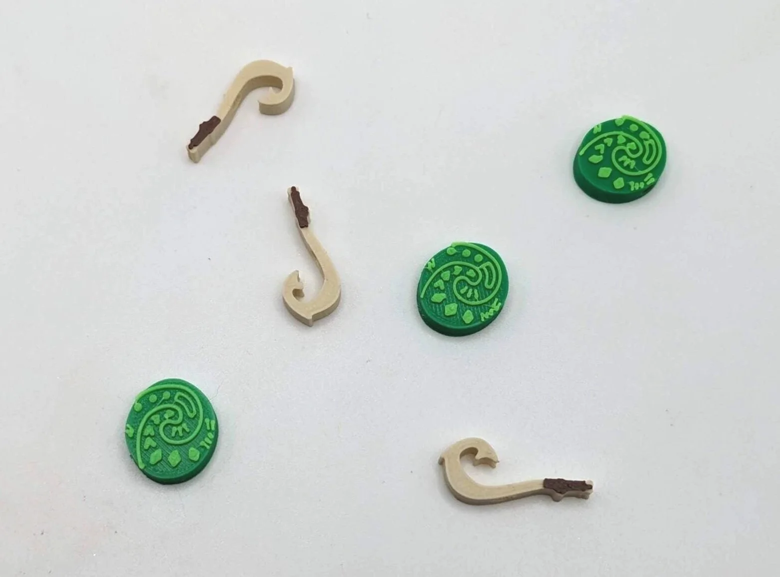 Hawaii Island Goddess and Maui Hook Themed Plastic Beads