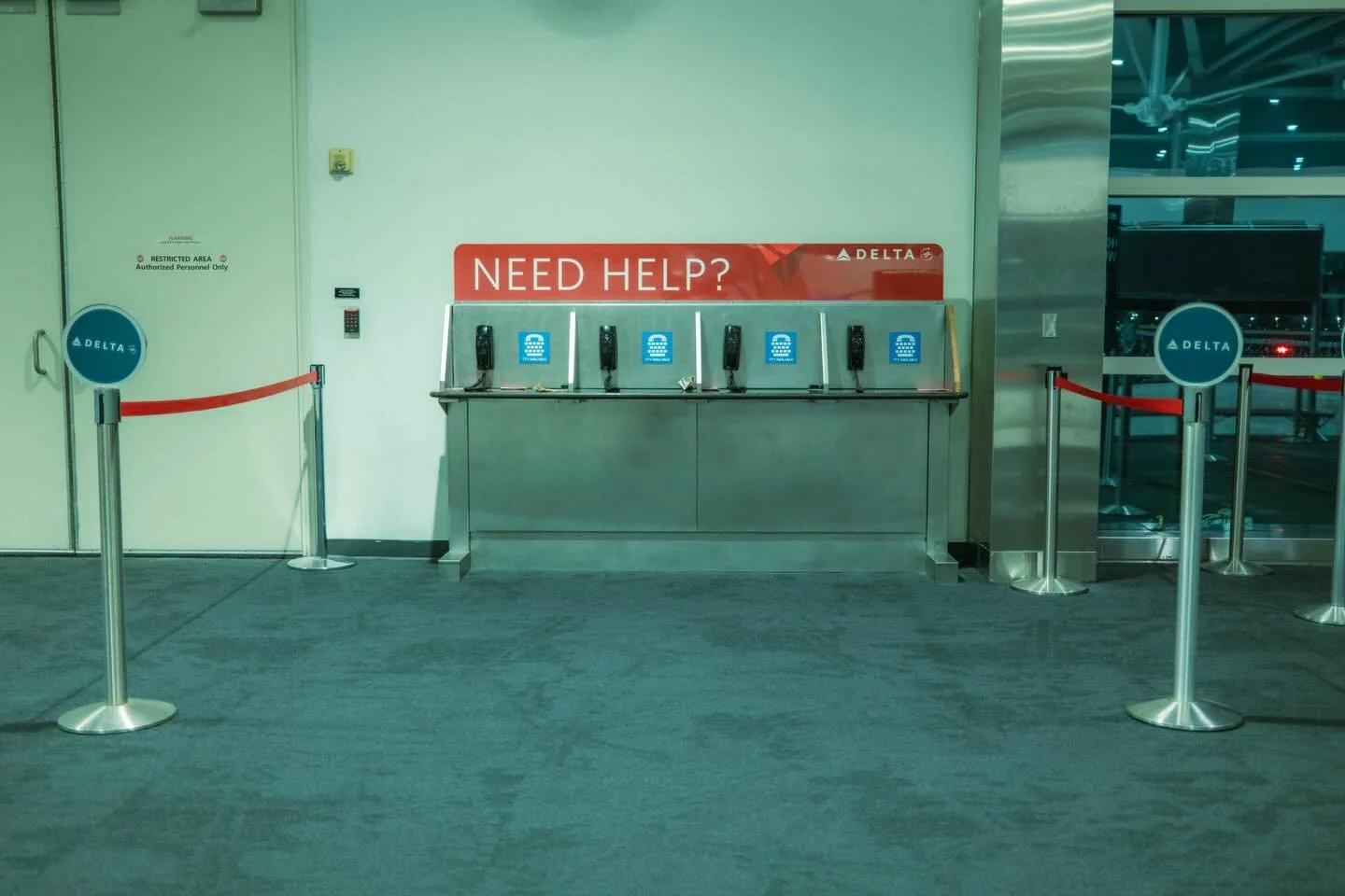 Pick up the phone and call your local delta airport official if you need help. 

#useyourlocalpayphone