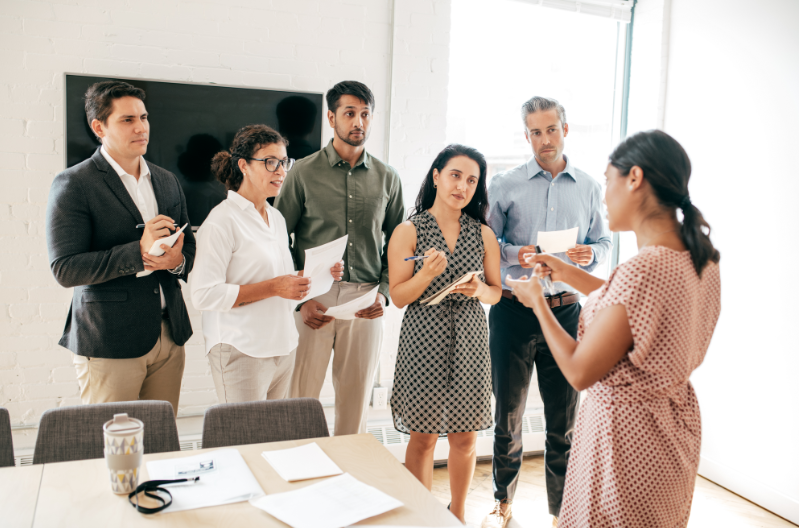 Immersive workplace simulation in action.
