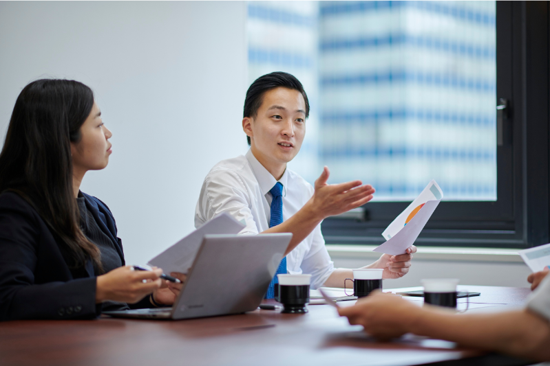 Facilitated training session encouraging quieter team members to speak up.