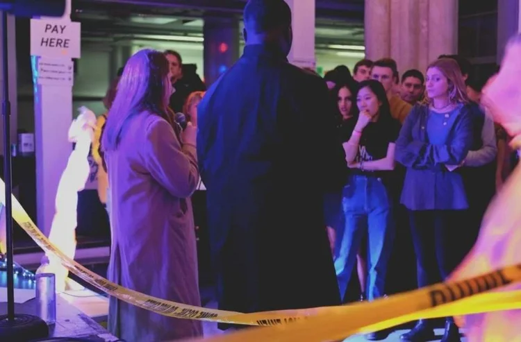 Team working through a real situation under pressure as part of a practical behavioural training exercise.