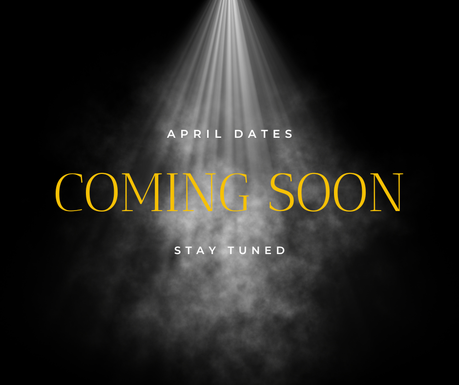 Announcement of upcoming release with a spotlight effect and black background.