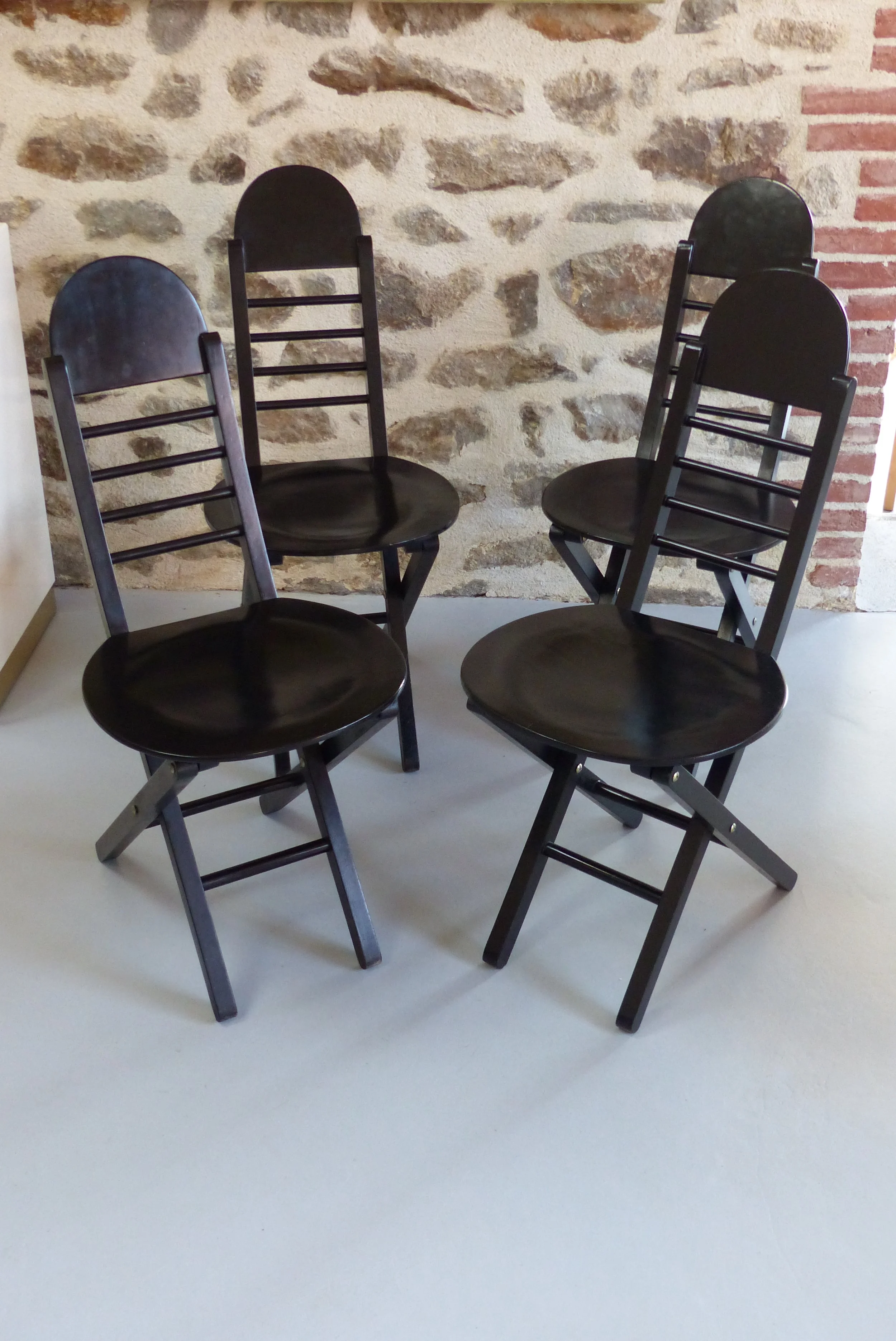 4 chaises pliantes Italie Années 1980