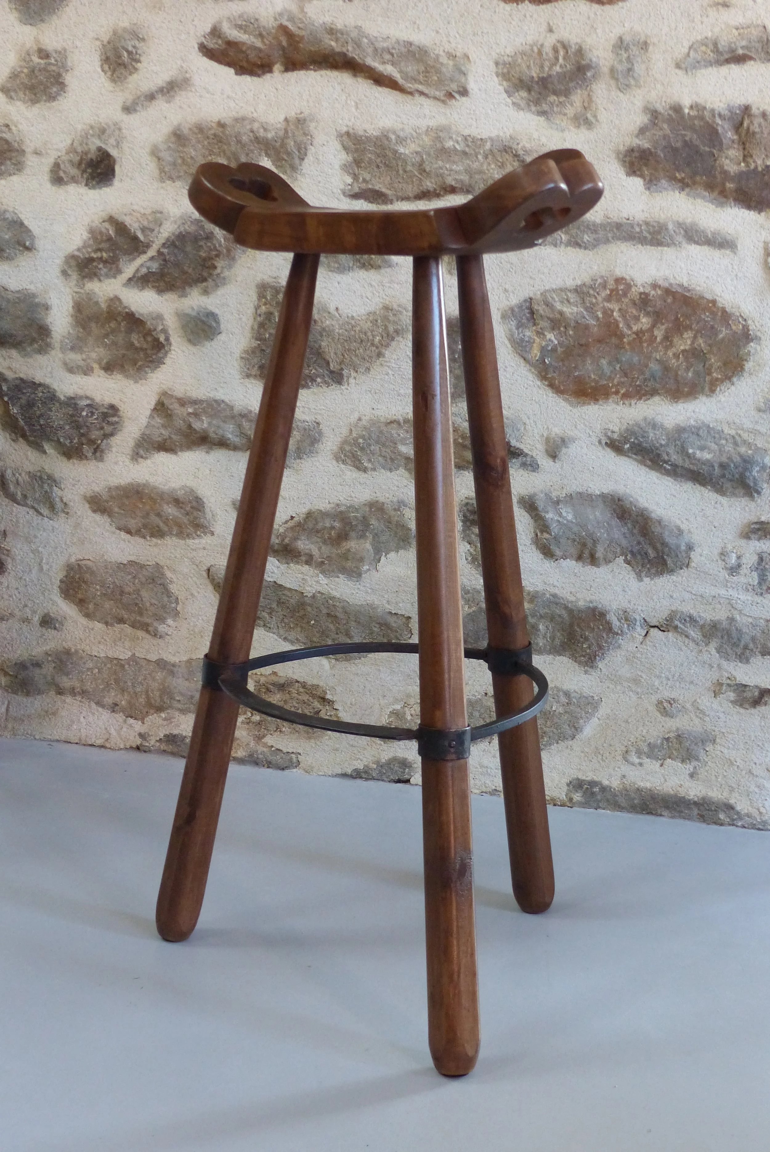 Tabouret de bar de style "brutaliste" Espagne Années 1970