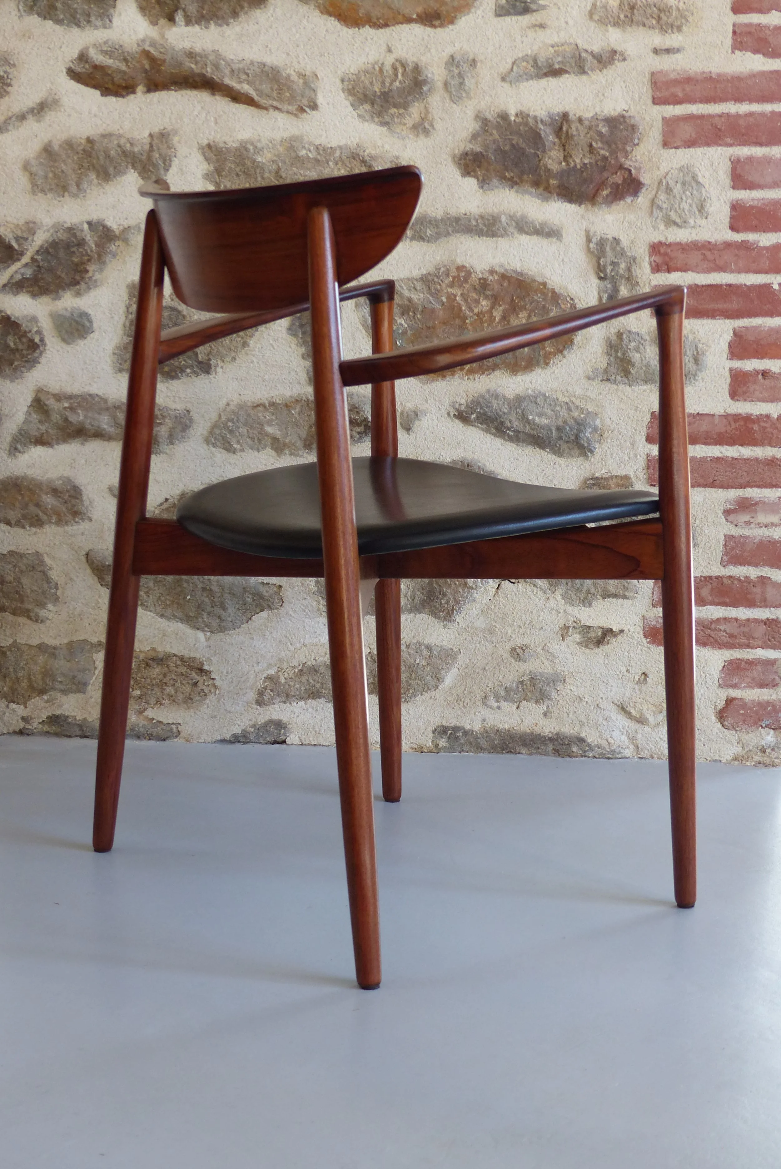 Fauteuil en palissandre de Rio de Harry Ostergaard pour Randers Mobelfabrik Danemark Années 1950
