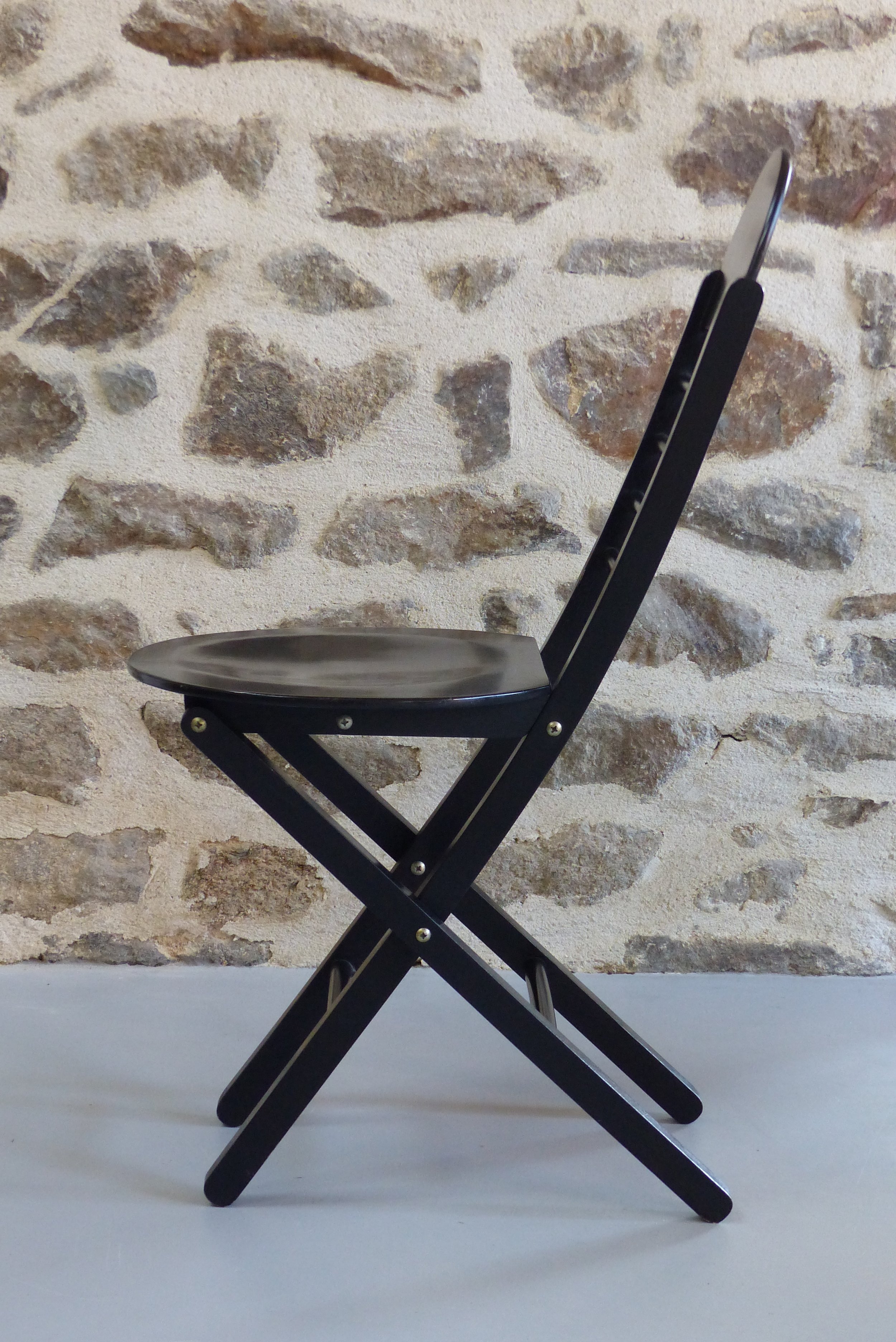 4 chaises pliantes Italie Années 1980