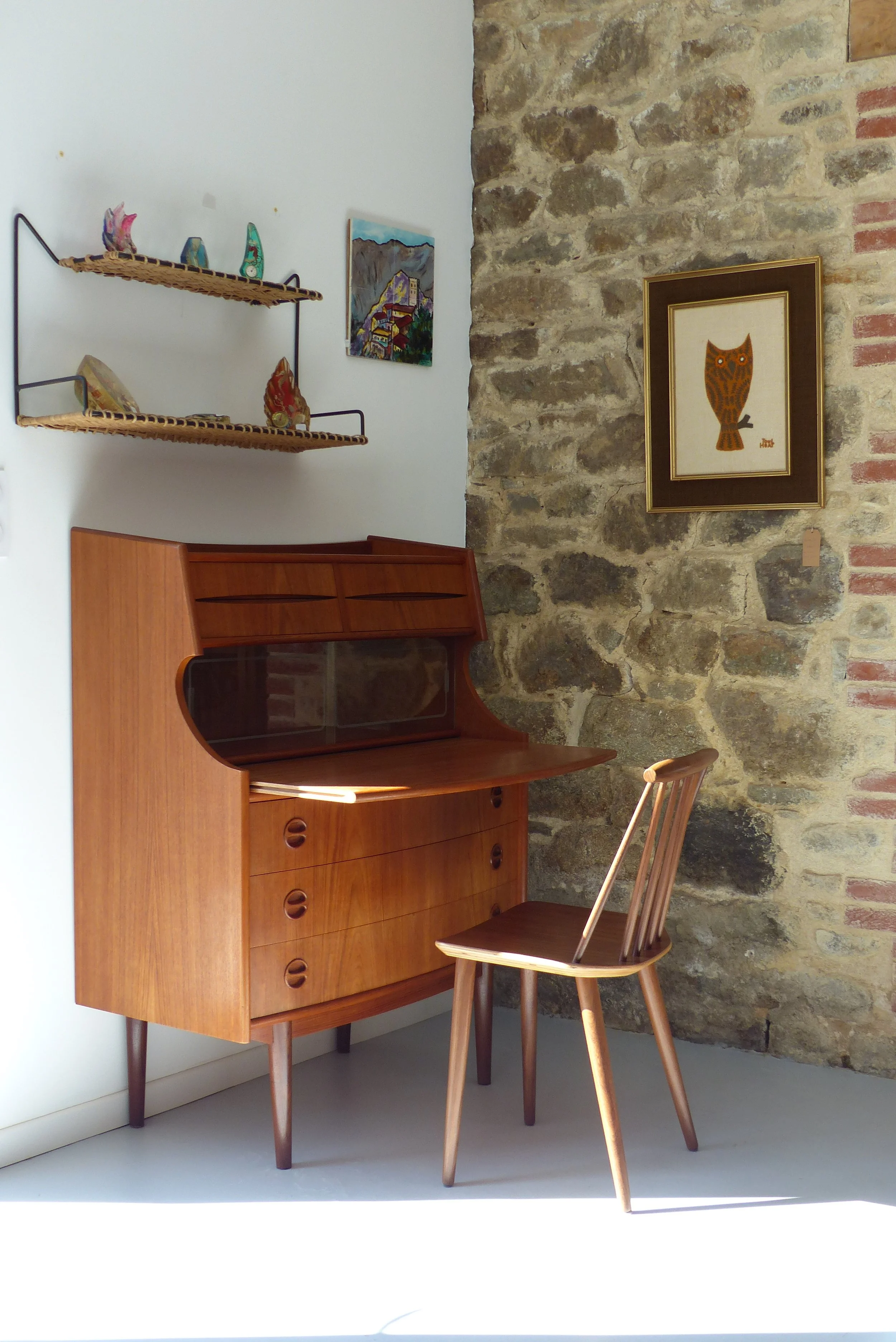 Meuble secrétaire en teck de Gunnar Falsig pour Holstebro Mobelfabrik Danemark Années 1960