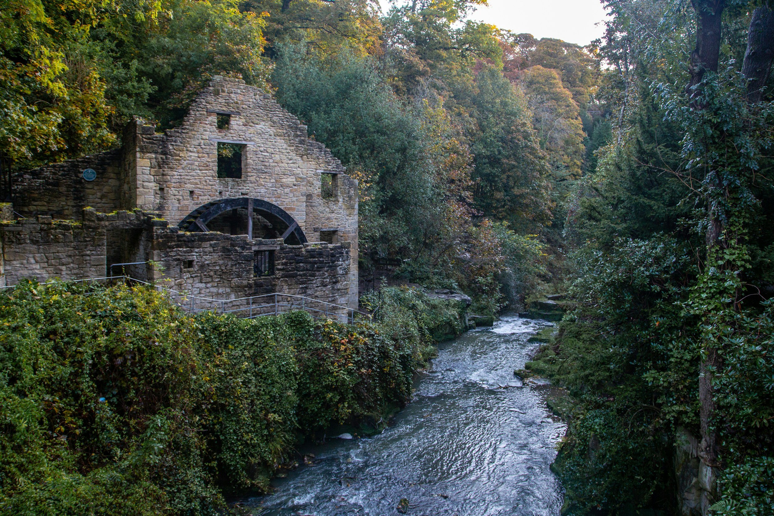 The old mill and waterfall in Jesmond Dene