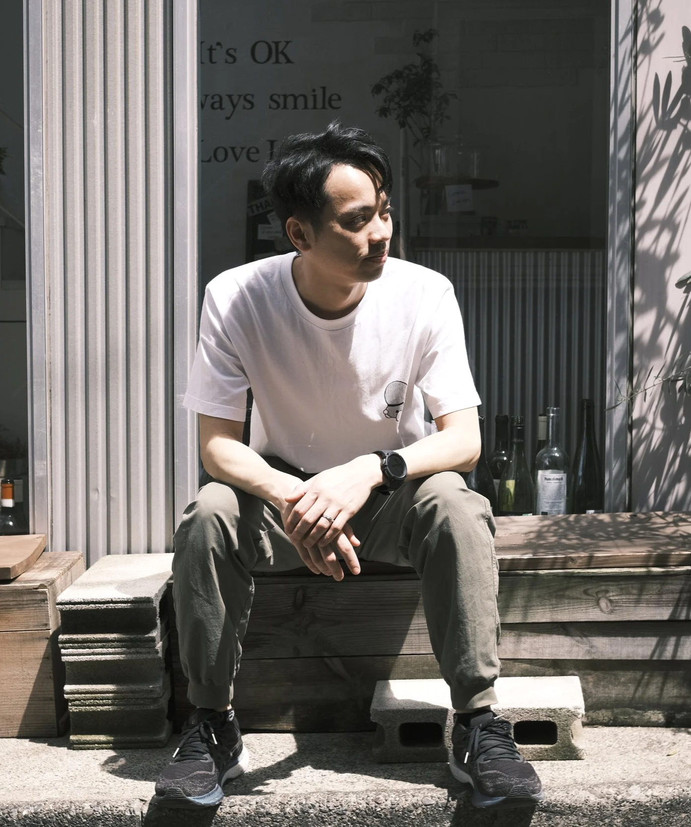 Portrait of a Tokyo-based commercial photographer outdoors.