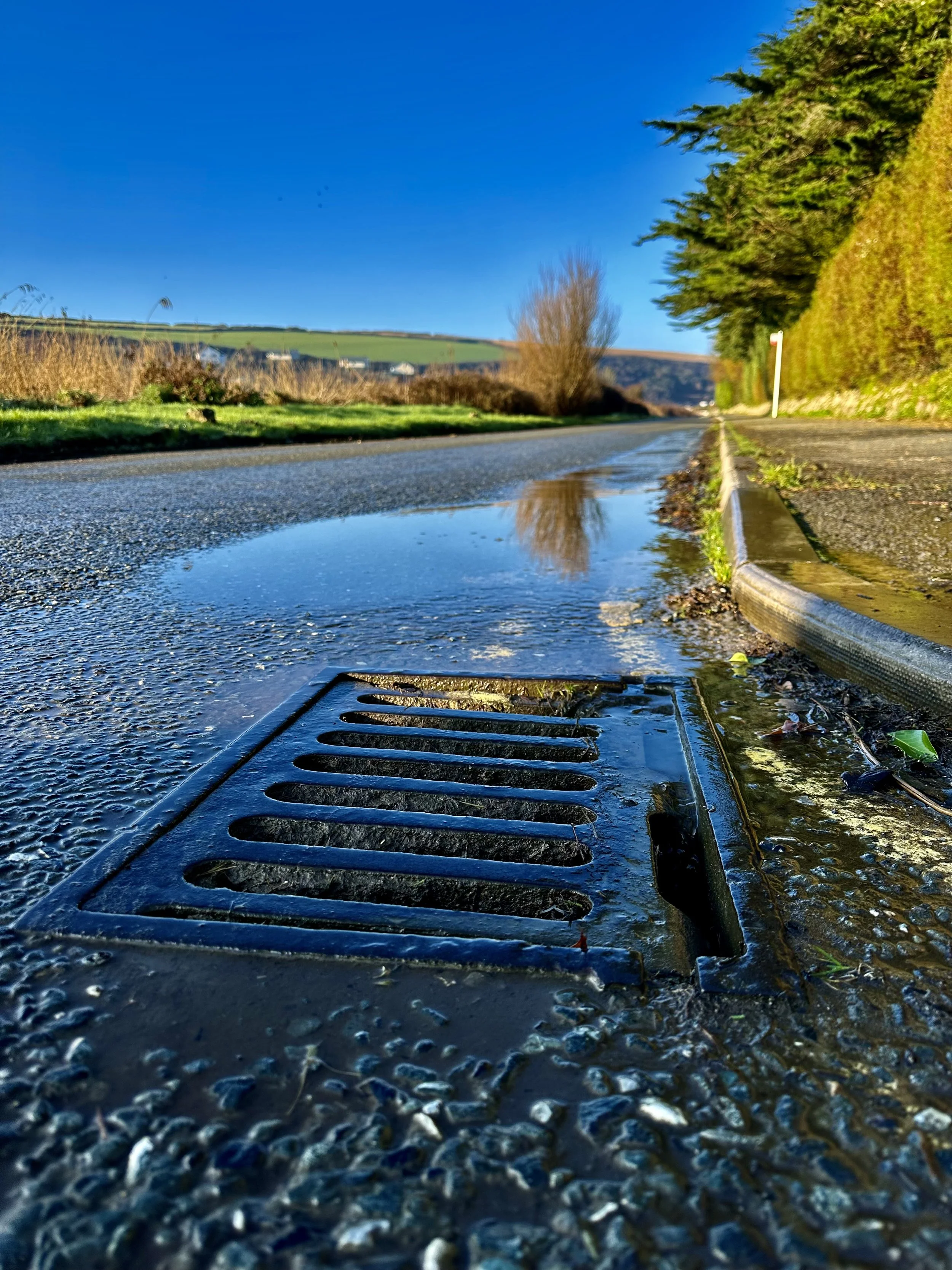 Highway Drainage located in Mawgan Porth, Cornwall. Drainage Design Services in the Southwest of England
