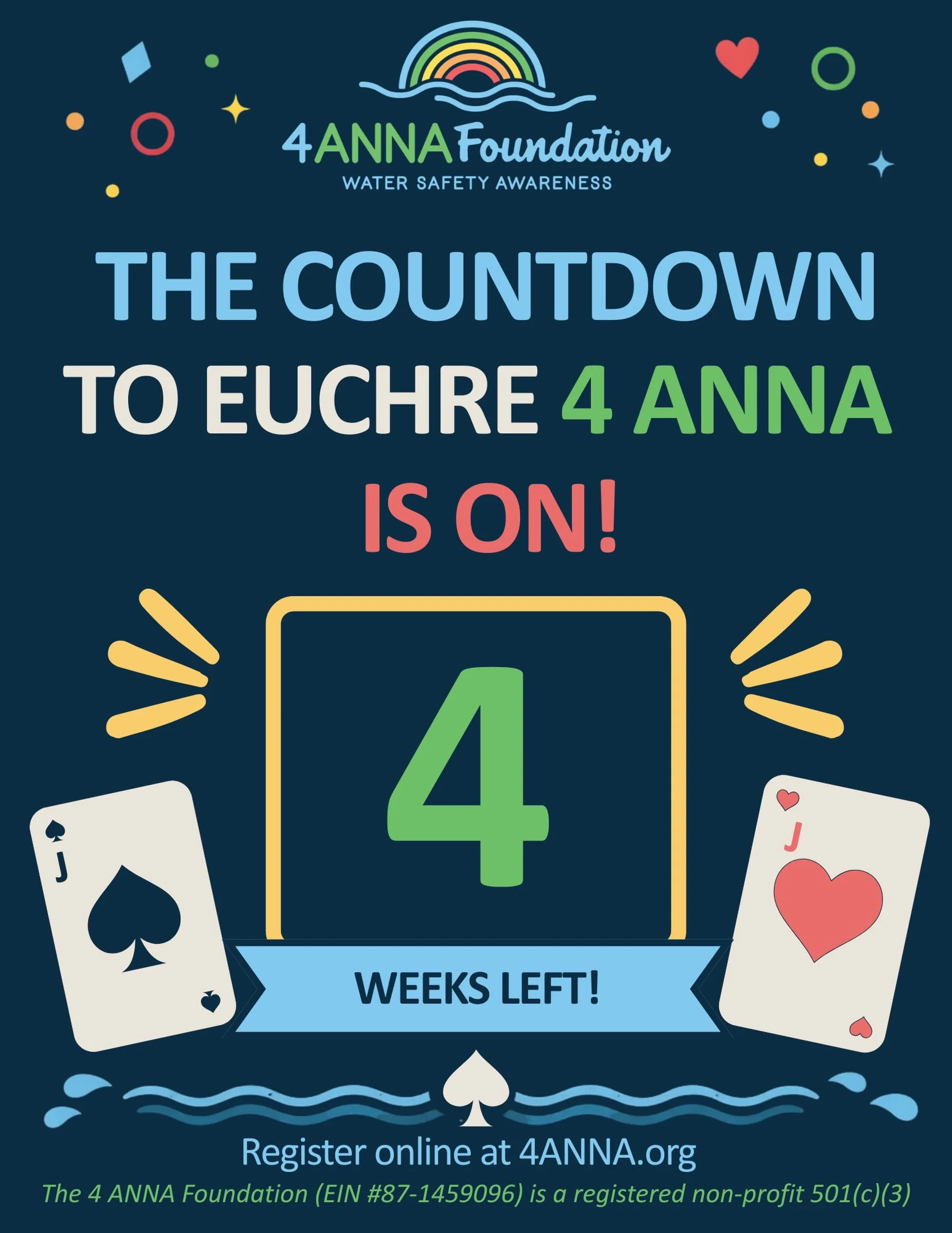 Only 4 weeks away! Can&rsquo;t wait to see everyone at Euchre 4 ANNA for a fun night cards and remembering Anna 💚&clubs;️