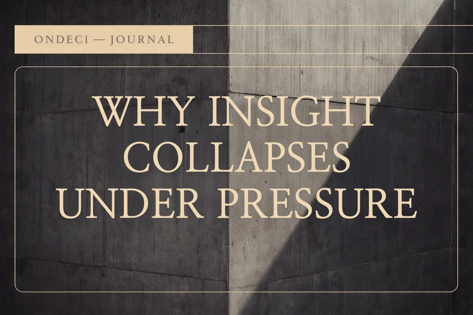Why Intuition Collapses Under Pressure