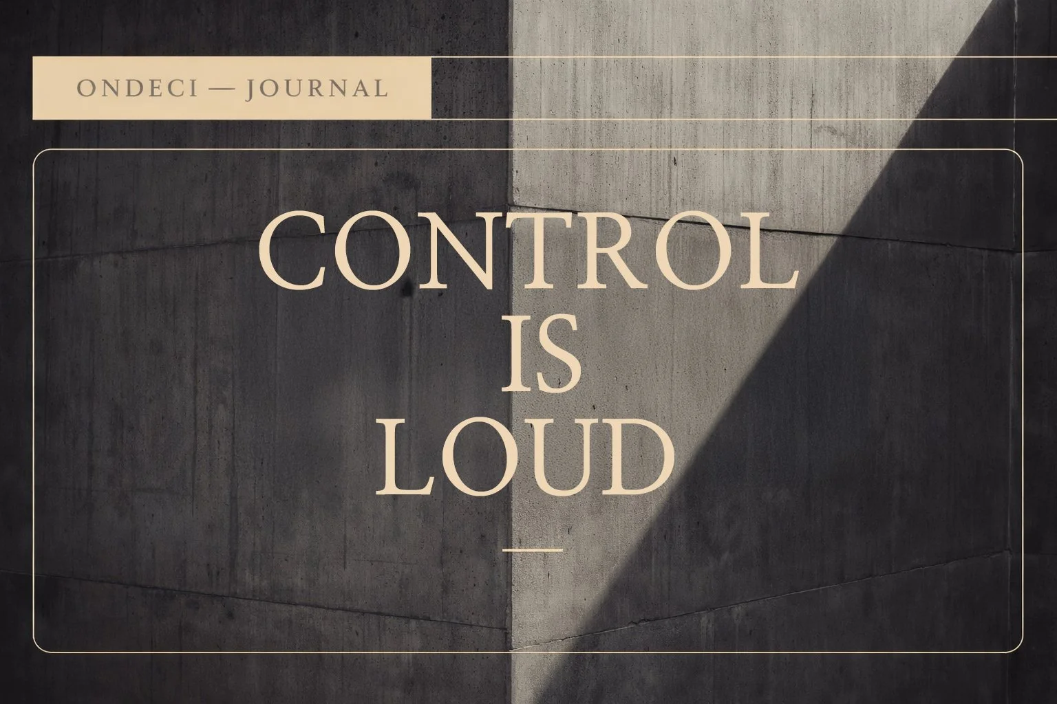 Why Sovereignty Is Quiet (And Control Is Loud)