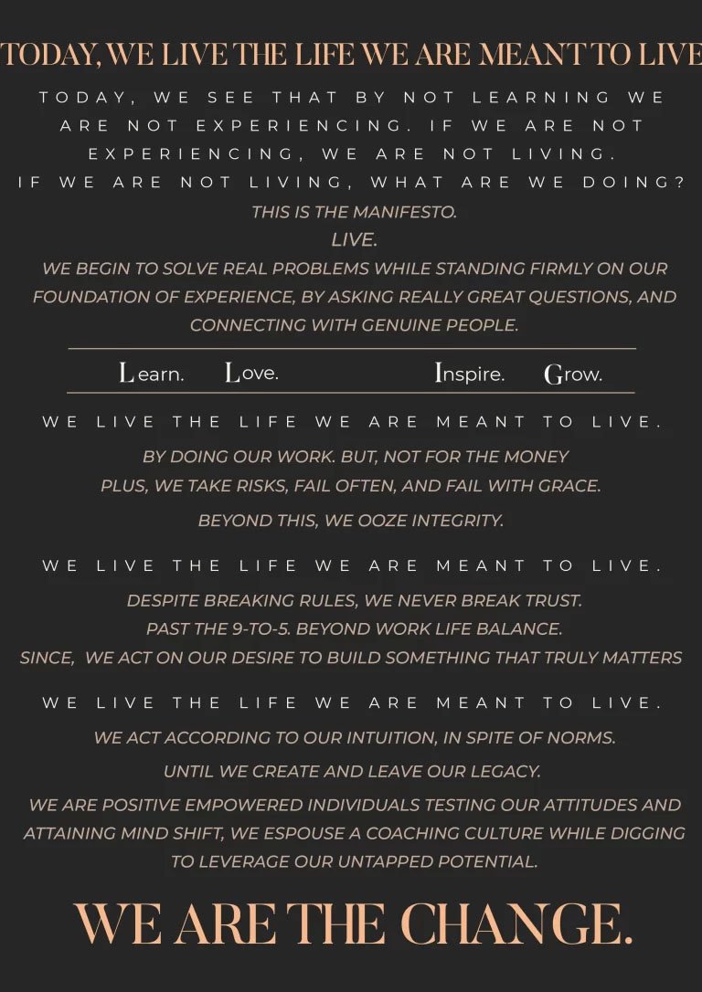 Our Manifesto