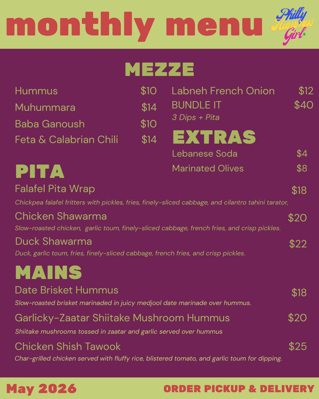 Monthly Menu - May 2026 