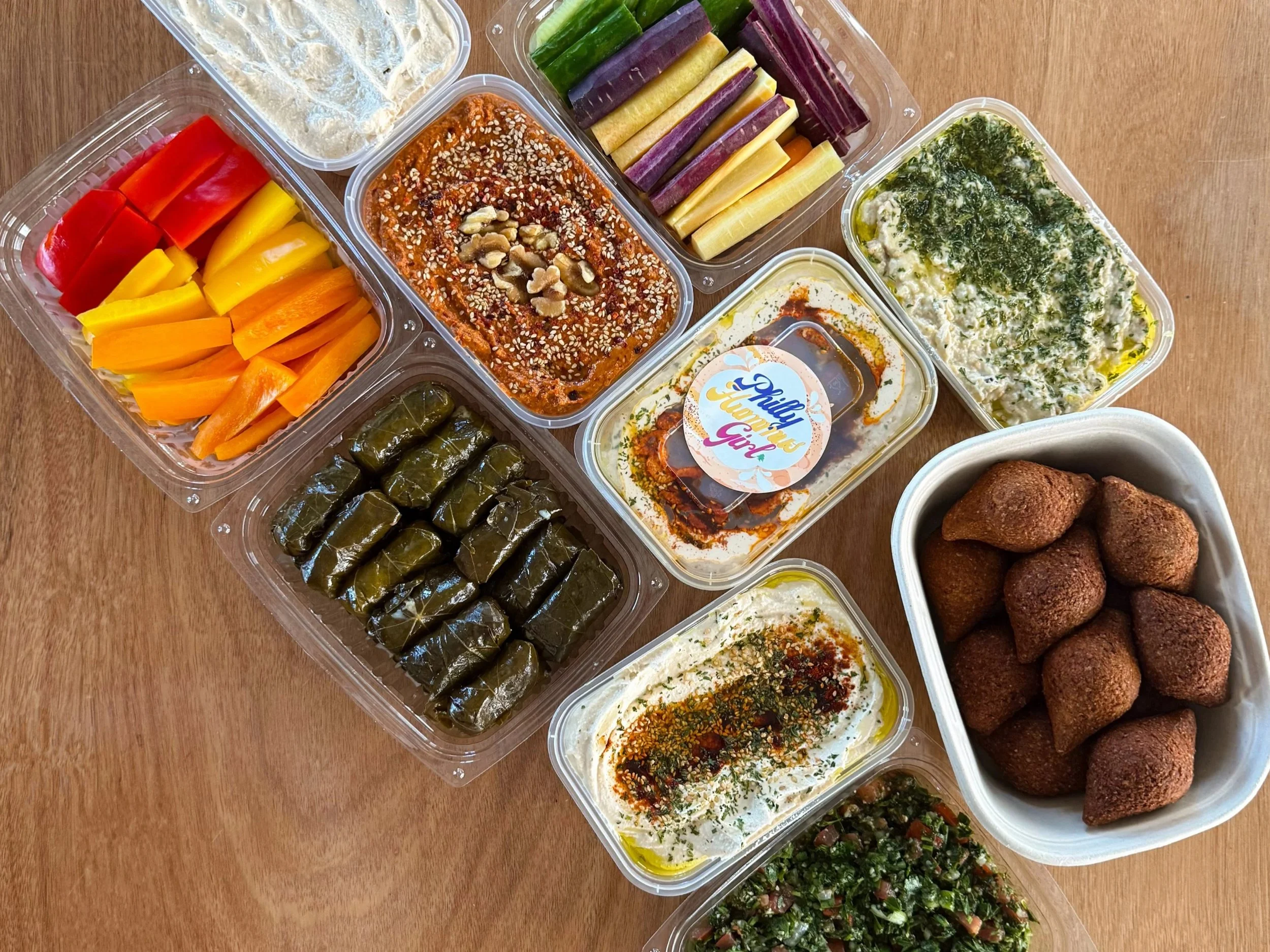 mezze in ready to serve disposable packaging