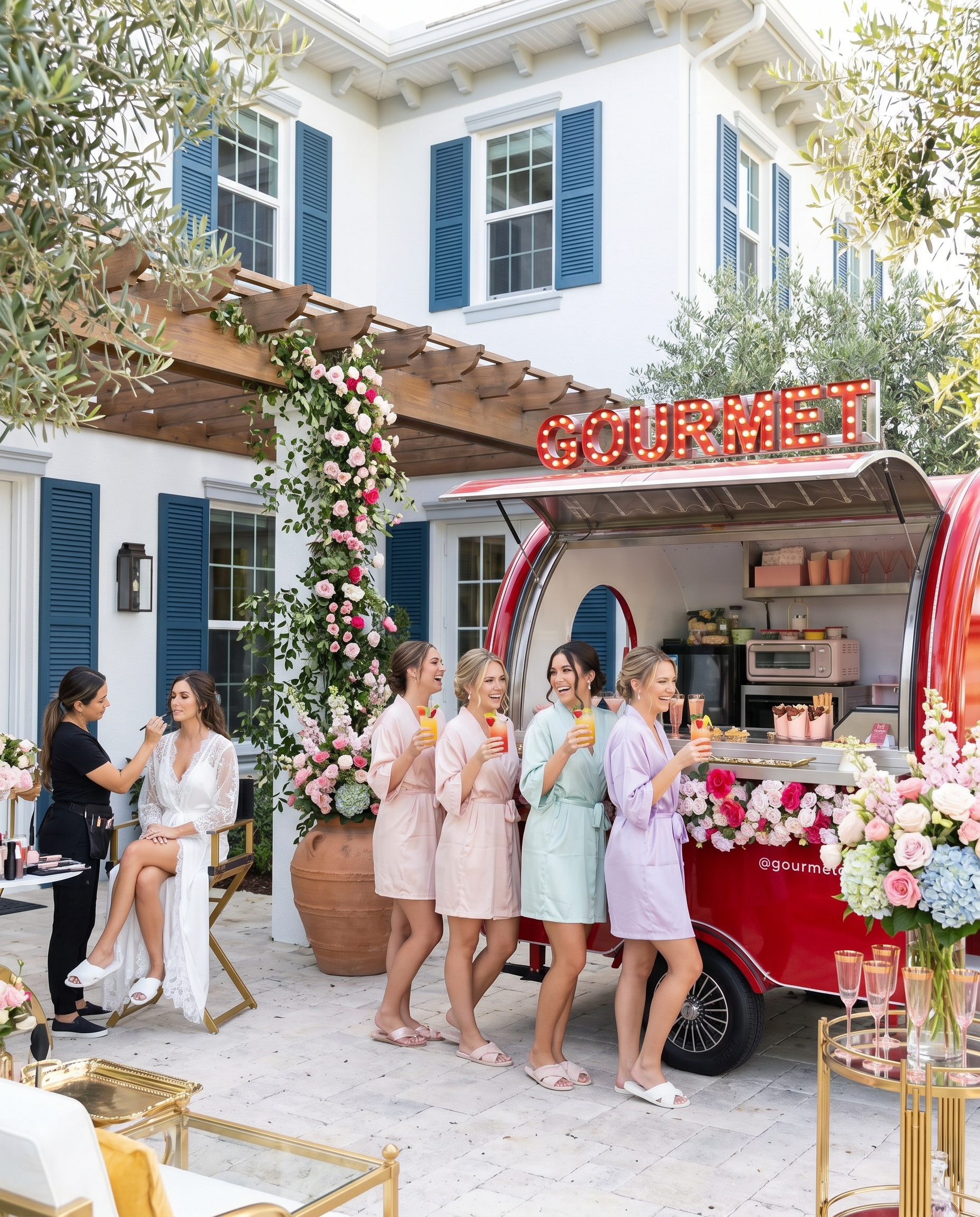 Intimate caviar service while the bridal party gets glam. Photographer-loved, these are the candid shots that end up on her wedding website