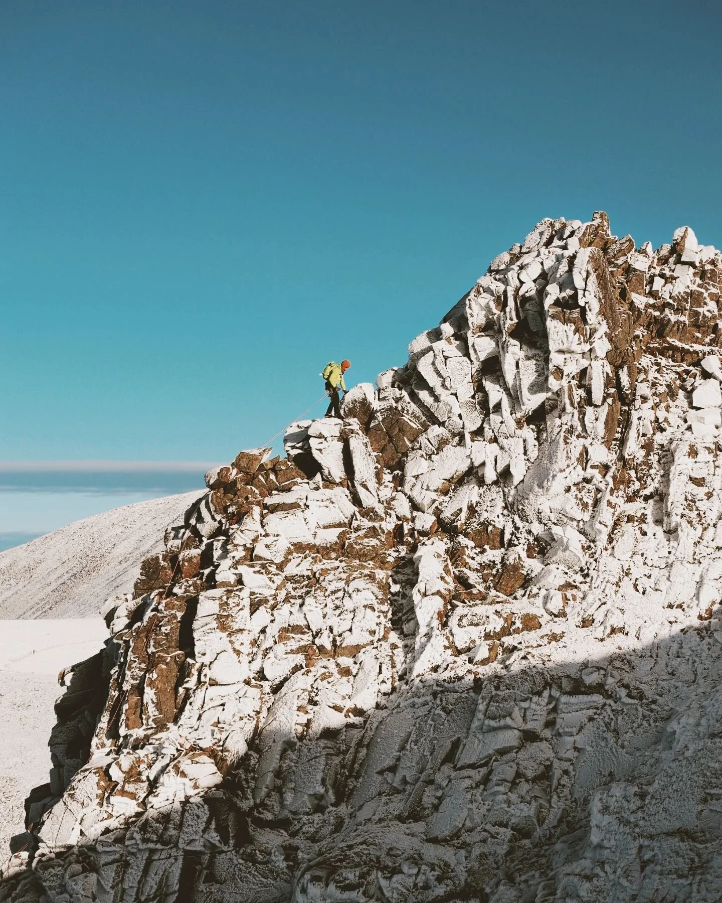A year ago! 

Not a bad introduction to winter climbing in Scotland, although it's set my standards high for weather like this always! 

This is looking over at some dude on Pygmy ridge🏔️
