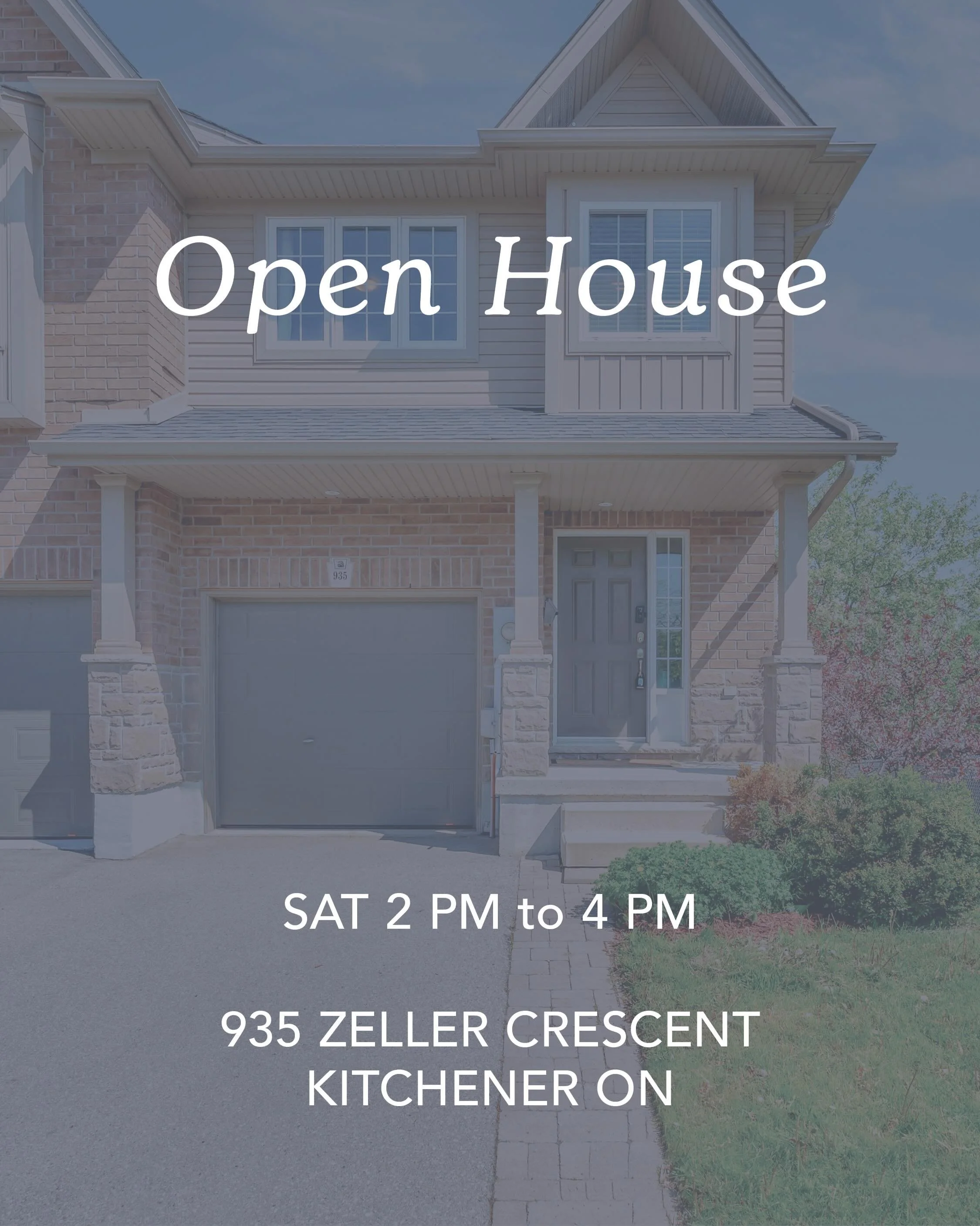 FOR SALE
935 Zeller Crescent
Kitchener ON

OPEN HOUSE: 
Saturday, May 23rd
2 PM to 4 PM

📍 Lackner Woods
🏡 2 Storey Freehold End-Unit
📐 Over 1,800 total sqft
🚘 1 car garage, 1 driveway parking
🔨 Move-in ready
🛌 3 bedrooms
🛁 2 bathrooms
🌷 Walk