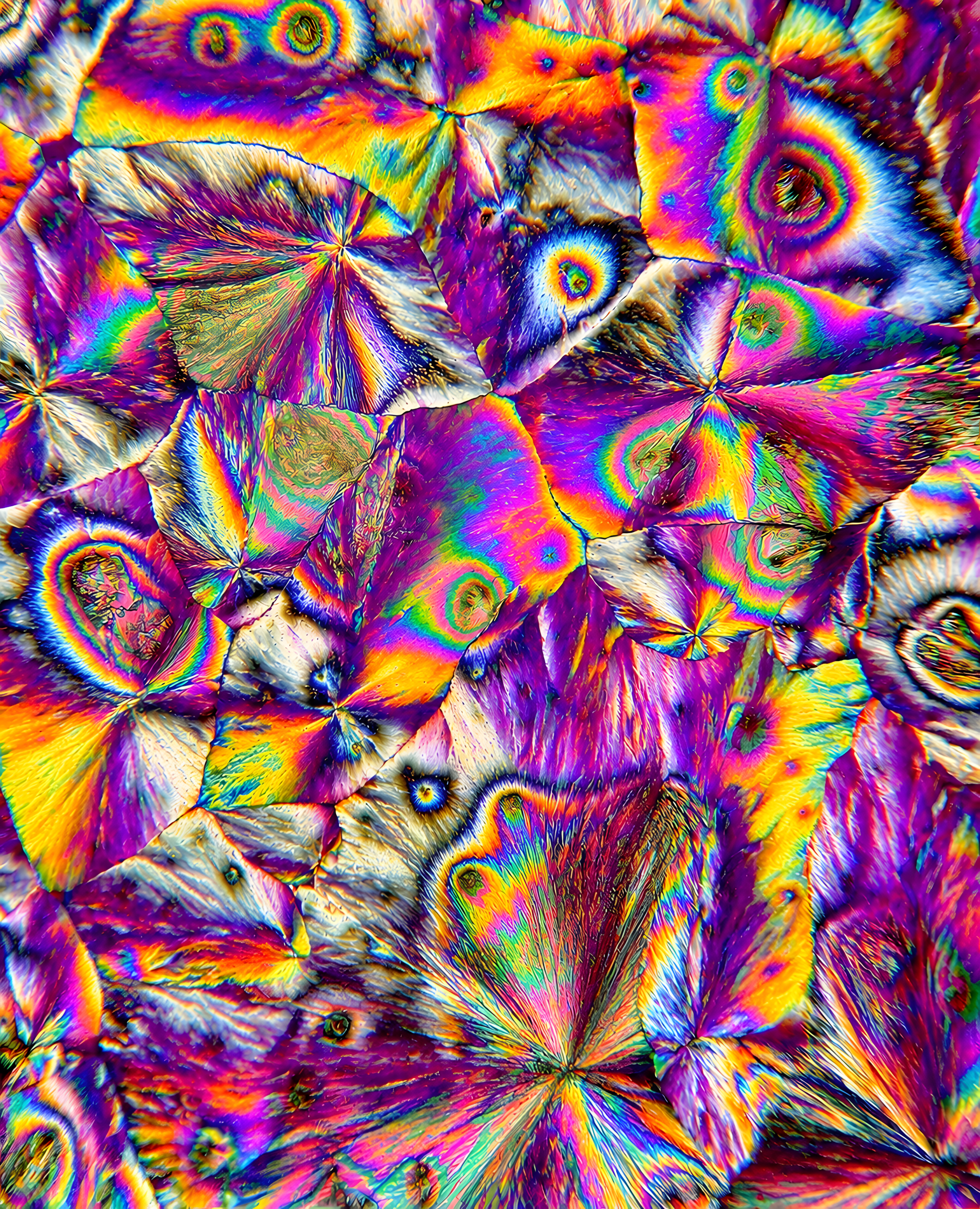 Niacinamide vitamin B3 crystals imaged under polarized light microscopy, original scientific crystal photography by Helnium.
