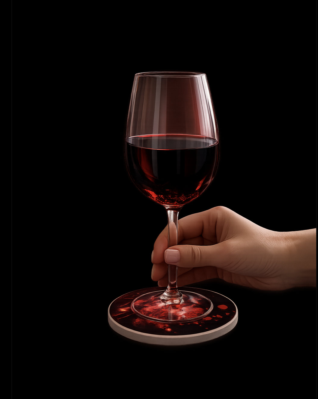 Ceramic Coaster: Red Wine Crystals