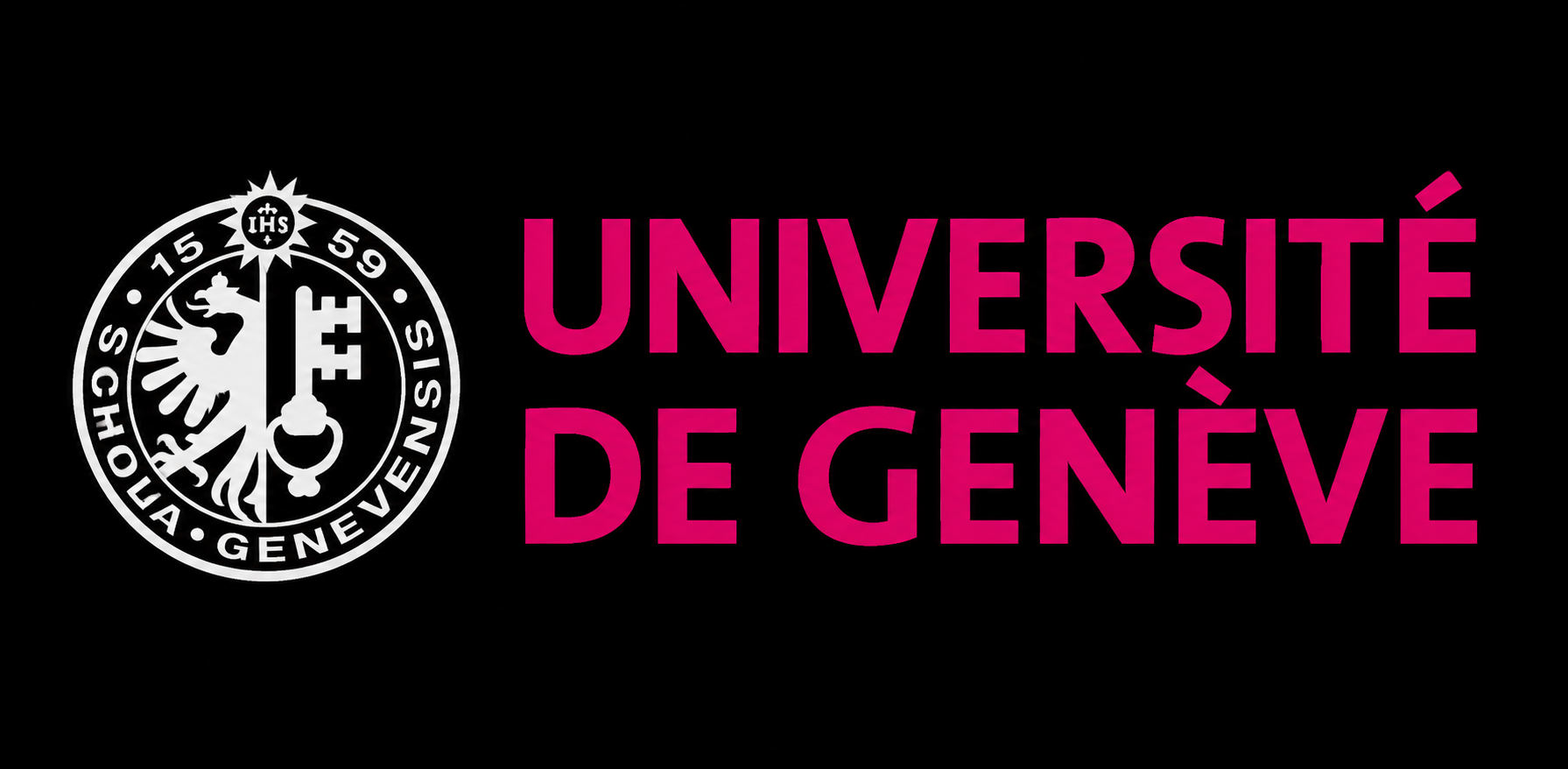 Université de Genève — official magenta wordmark and university seal