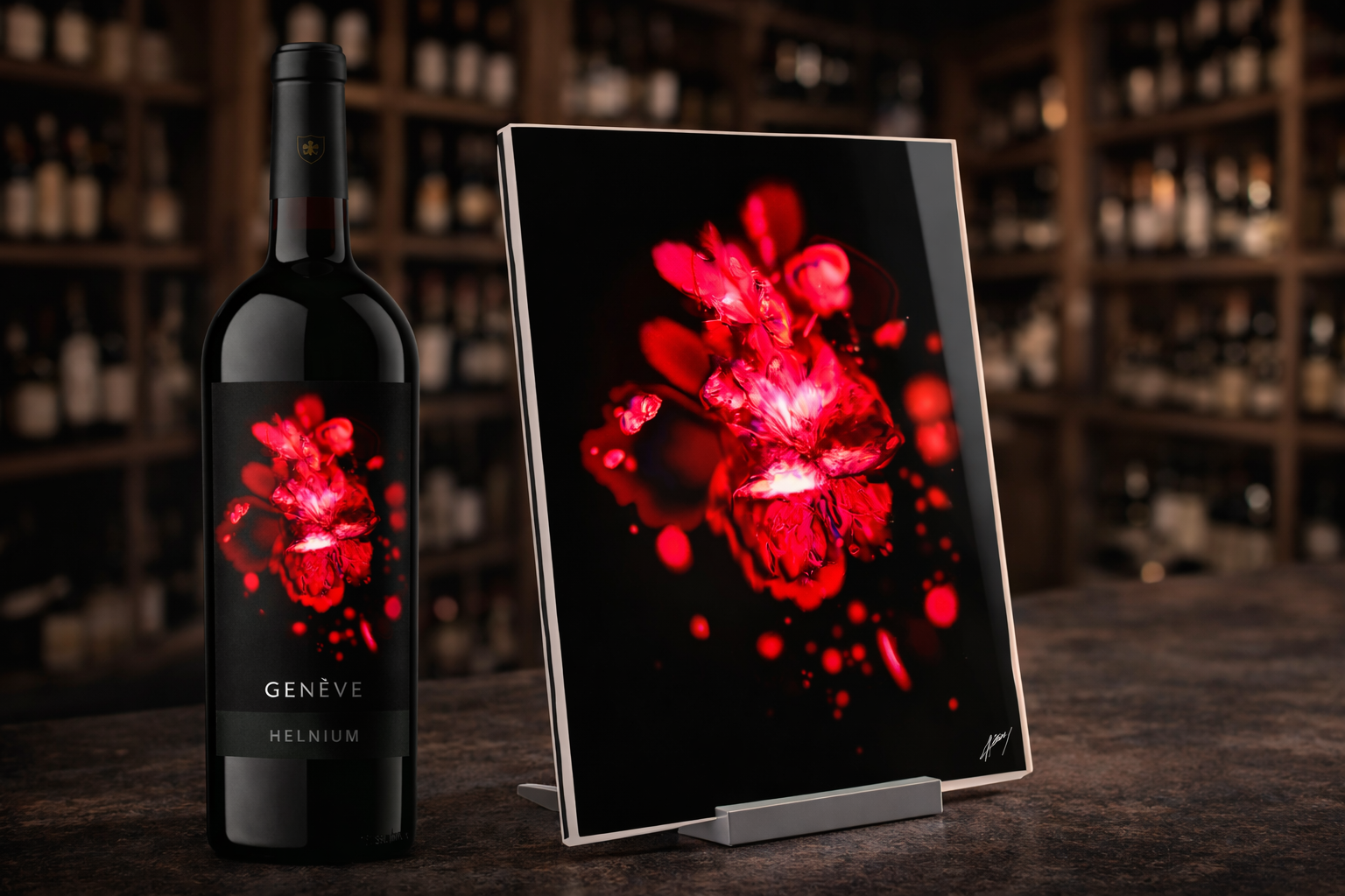 Bouteille de vin et art cristallin.png