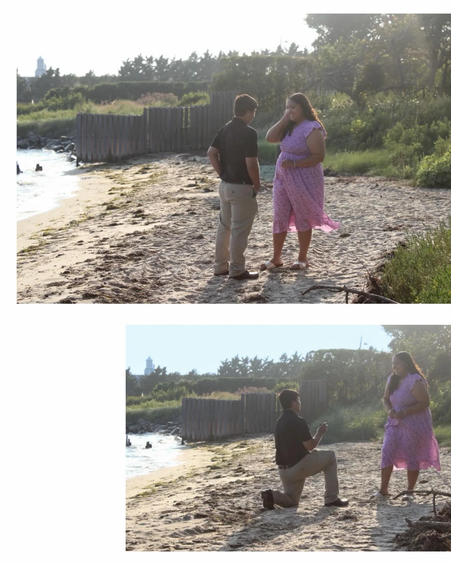 He walked her down the beach&hellip; she thought it was just a sunset stroll&hellip; then he dropped to one knee and her whole world changed ✨ 💍 still one of my favorite proposals I&rsquo;ve photographed this year 💕 #longislandphotographer #proposa