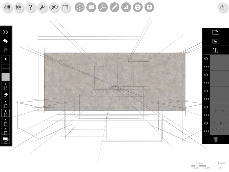 Draw 1-point Interior Perspective on iPad for Beginner / 7 Easy Steps ...