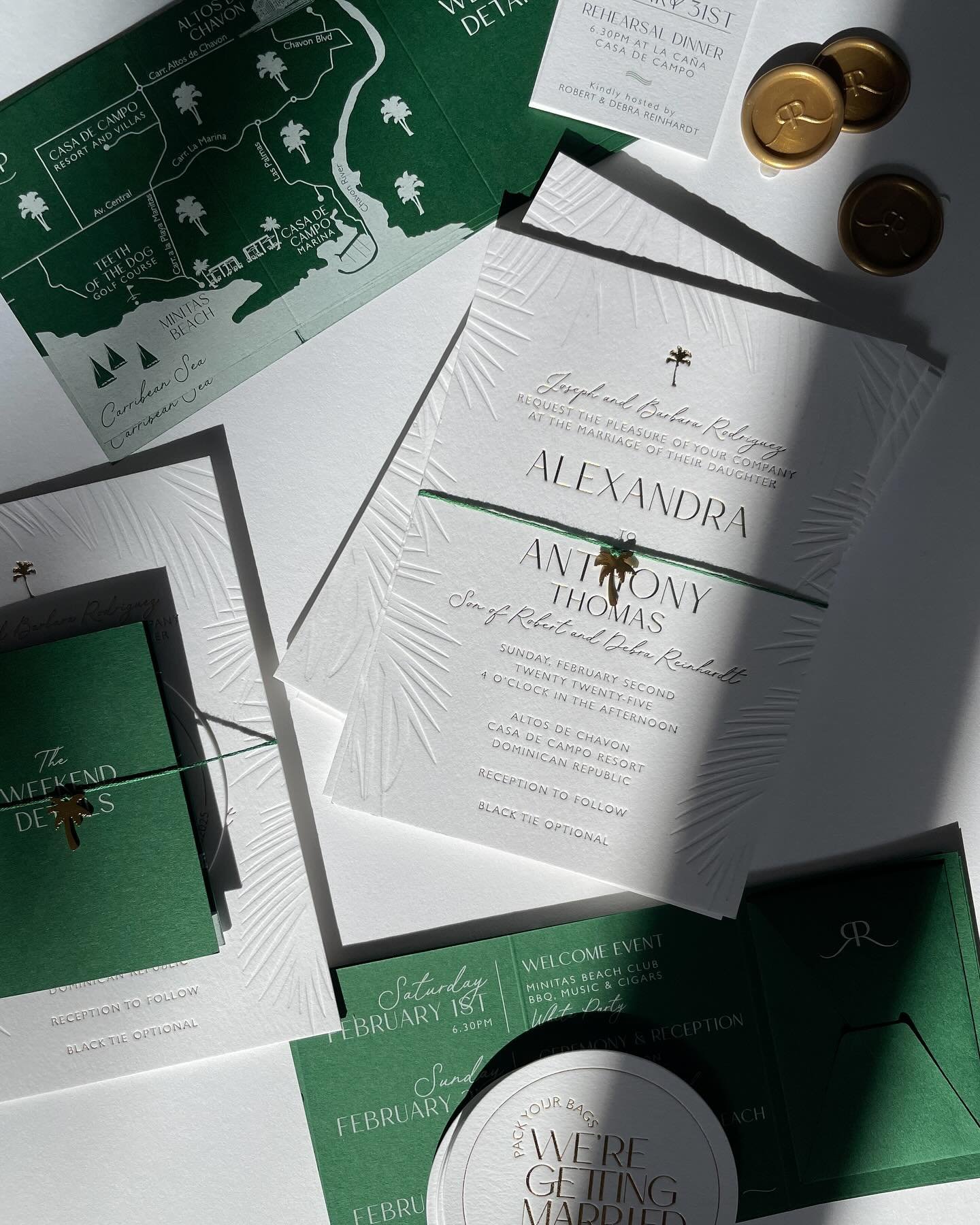This wedding invitation suite was honestly a dream come true to create. Alexandra &amp; Anthony were so lovely to work with. They found us on IG all the way from New Jersey and the rest is history.

Featuring: blind deboss, gold foil, custom envelope