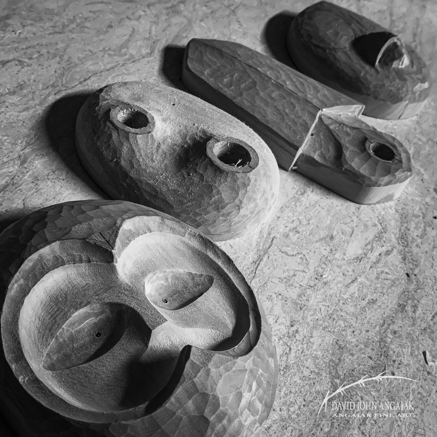 .
Long ago Beaver&rsquo;s teeth were used to help give form to our prayers made physical through the mask. 
.
Today I use a small gouge, and like Beaver who bites thoughtfully with patience to secure his home, each cut brings satisfaction knowing I t