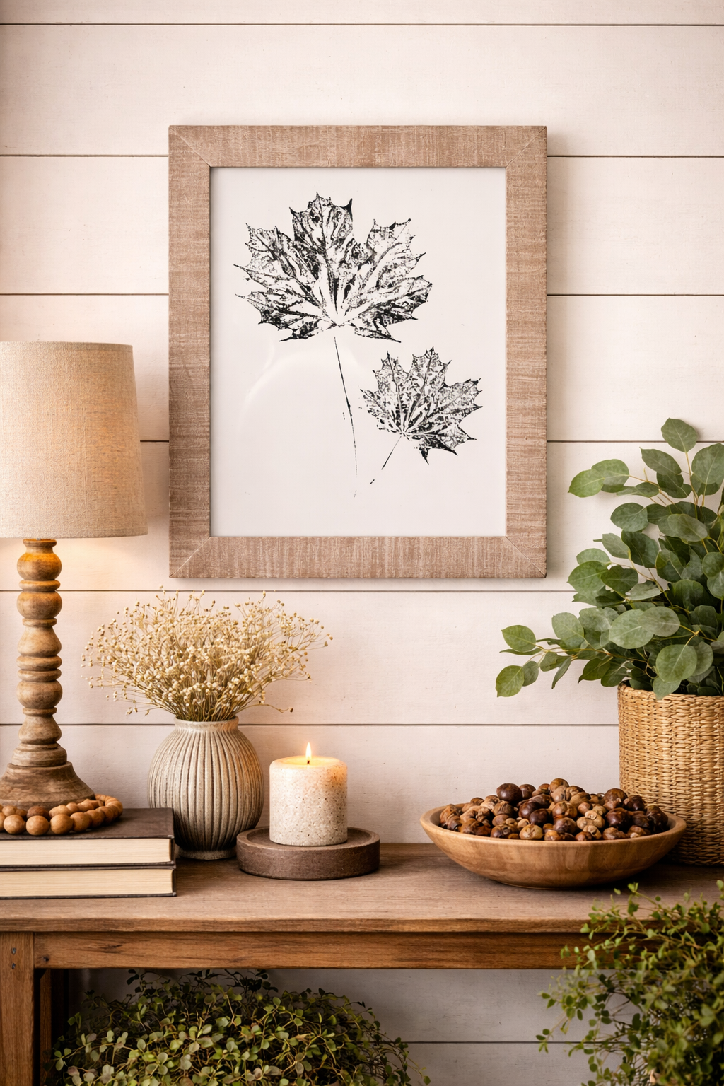 Botanical Maple Leaf Pair Print
