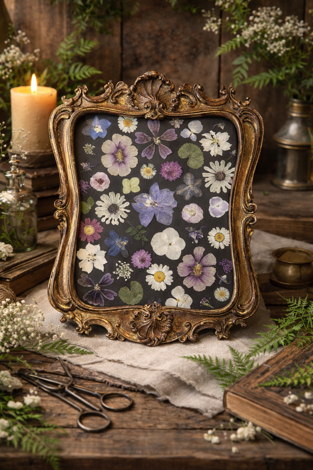 Botanica Nocturne | Pressed Floral Arrangement