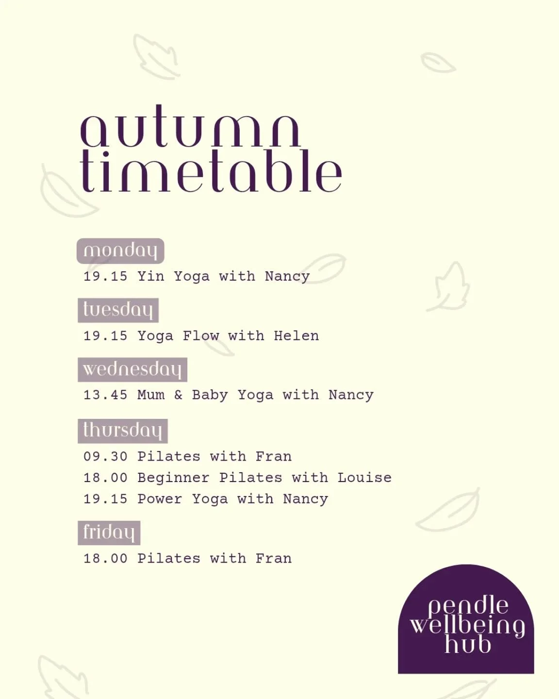 Now that summer&rsquo;s winding down and routines are settling back in, it&rsquo;s the perfect time to create a habit 🍂

Whether you&rsquo;re after a calming Yin Yoga, a strengthening Pilates session, or an all-rounder Yoga Flow, our timetable has s