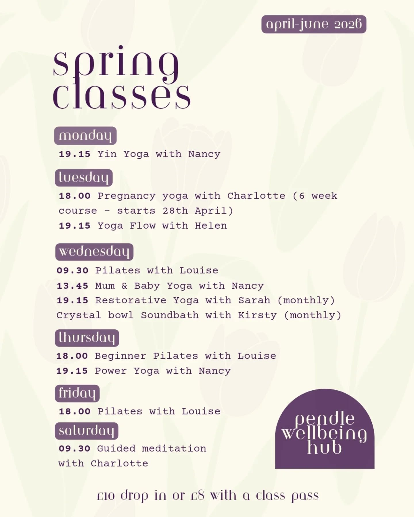 The Spring timetable is here 🌸🌸🌸

If you&rsquo;ve been meaning to get back into class (or try one for the first time), this is your sign to come out of hibernation.

We&rsquo;ve got everything from slow, grounding classes to stronger flows, plus P