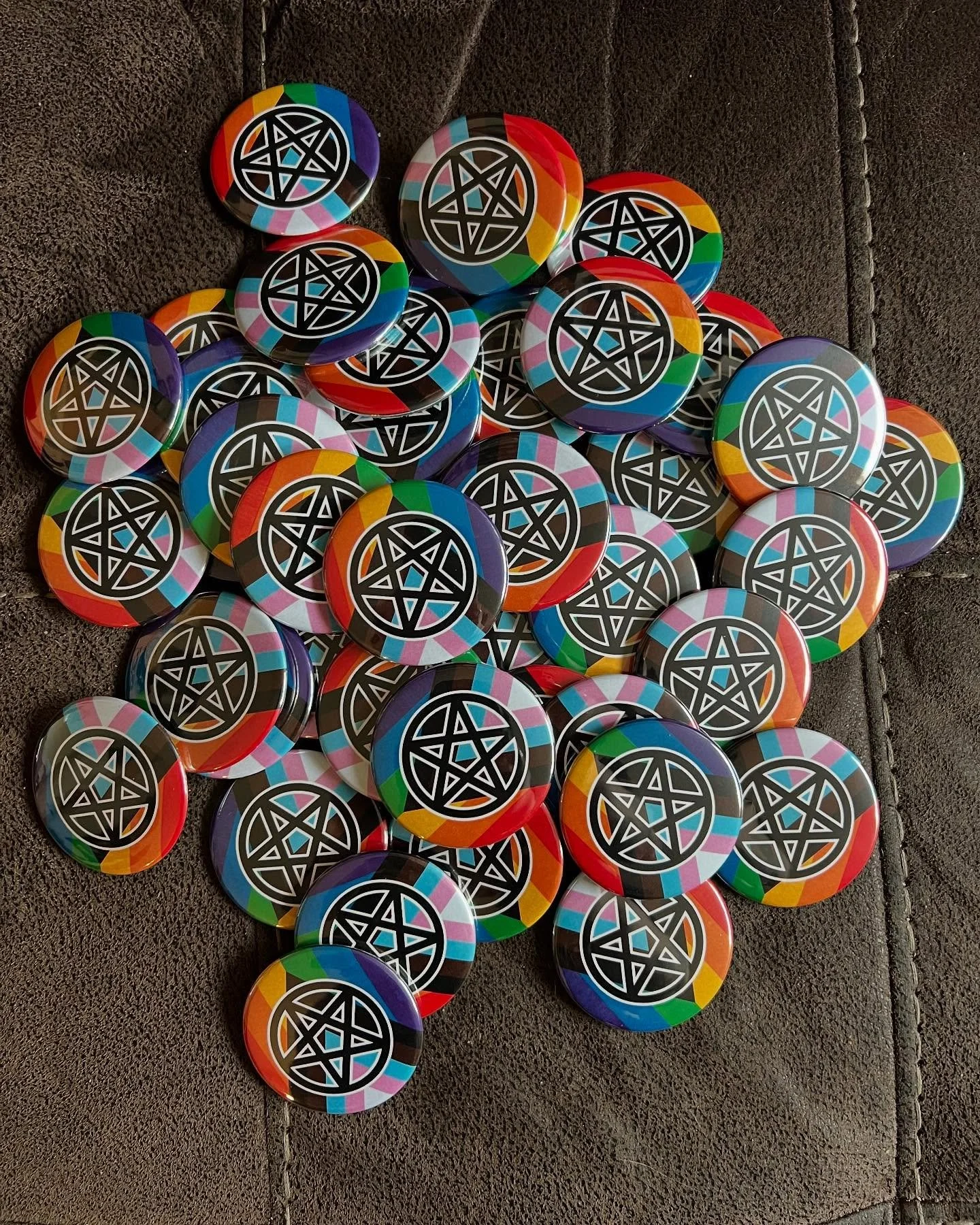 The @summermagickfest featured a queer ritual that was so affirming and joyful. I immediately journaled the experience when I got home. I don&rsquo;t have photos of it so enjoy a pic of the buttons I made for all participants. I&rsquo;m so glad I was