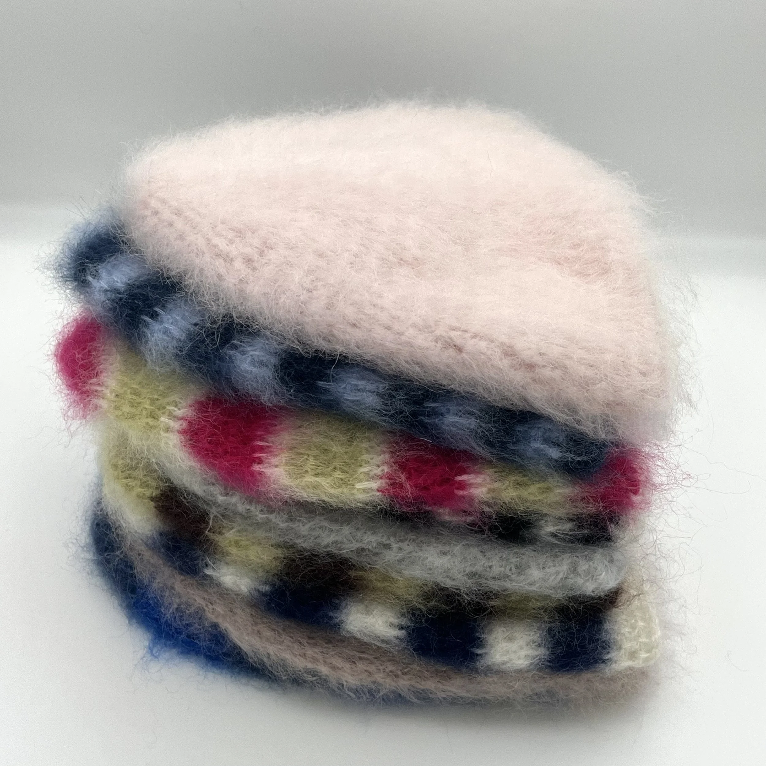 brushed mohair hat, pink
