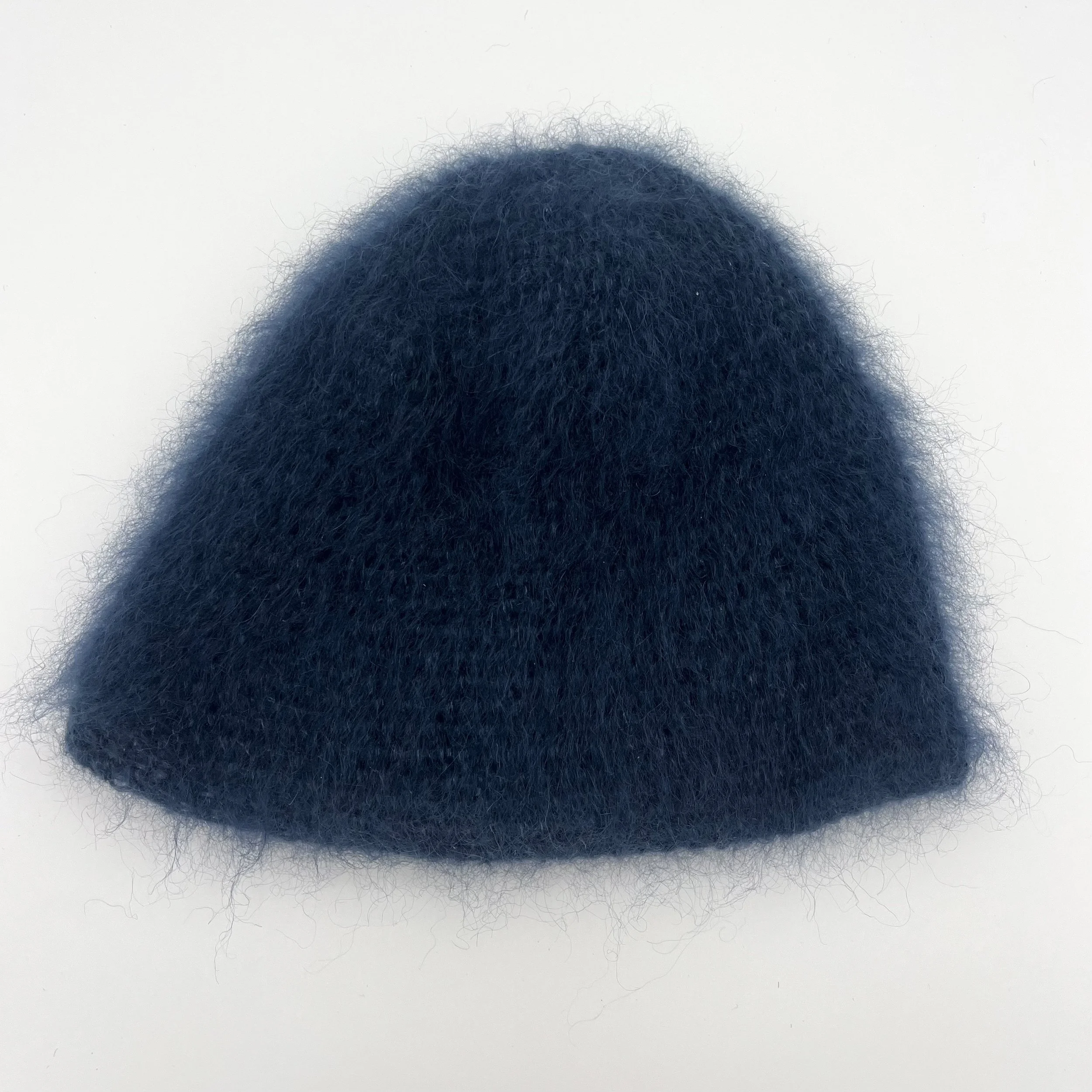 brushed mohair hat, dark blue - archive
