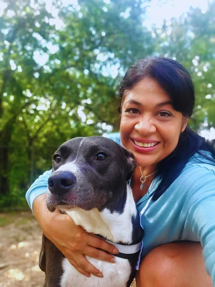 Sandy Brooke with her furbaby Emma