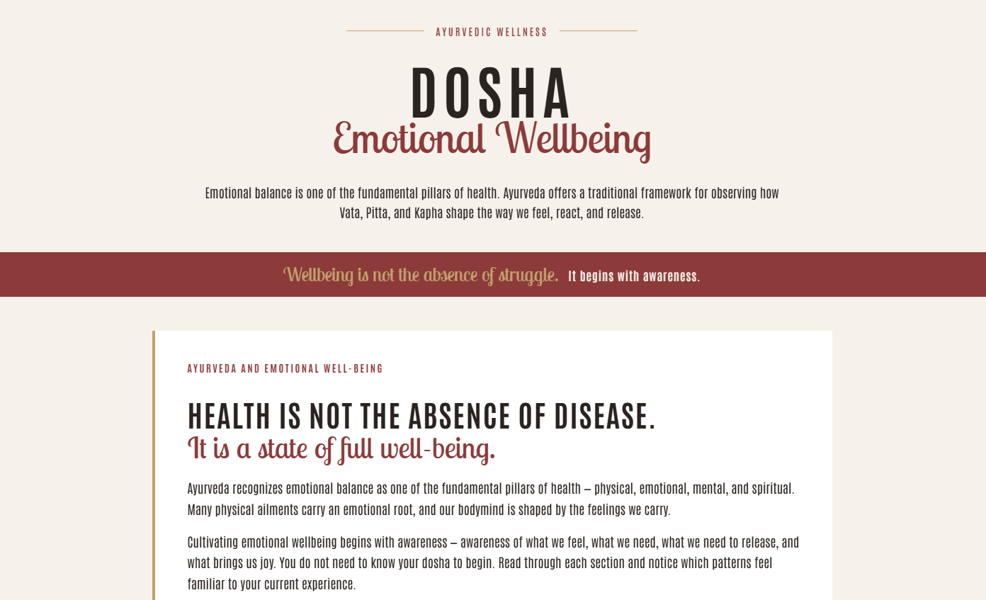 Dosha Emotional Wellbeing